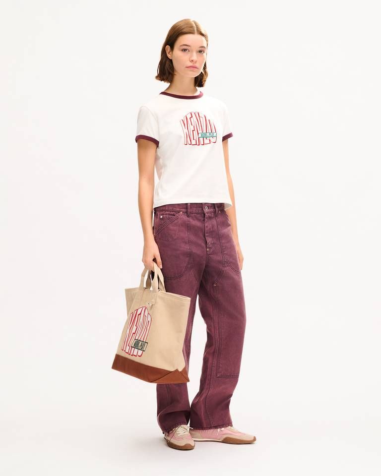 Áo thun nữ cotton họa tiết KENZO Work And Play trước ngực