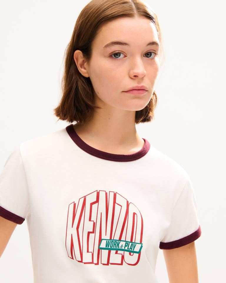 Áo thun nữ cotton họa tiết KENZO Work And Play trước ngực