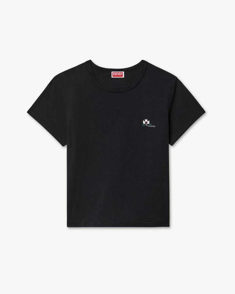 Áo thun cotton thêu KENZO Ikat Flower họa tiết hoa trắng