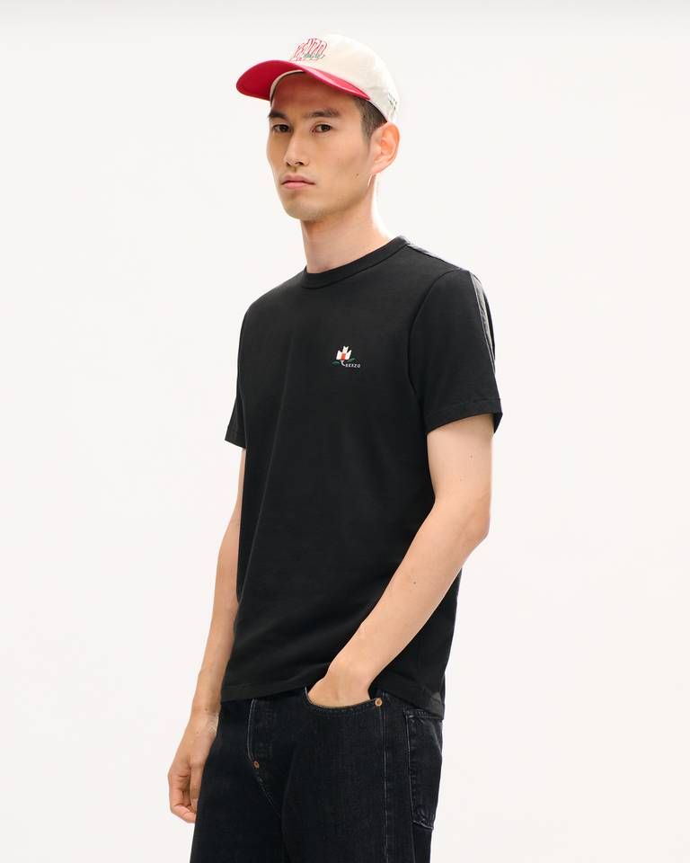 Áo thun cotton ôm thêu KENZO Ikat Flower