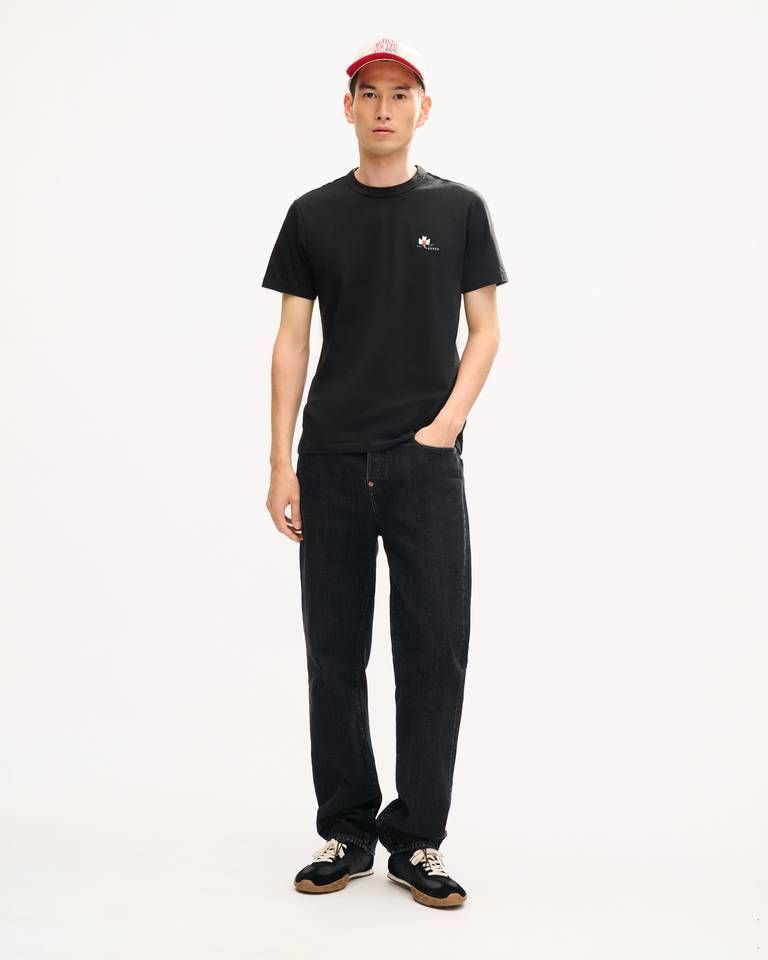 Áo thun cotton ôm thêu KENZO Ikat Flower