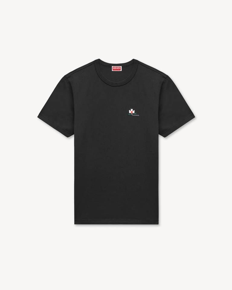 Áo thun cotton ôm thêu KENZO Ikat Flower