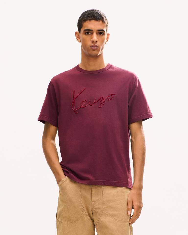 Áo thun cotton thêu KENZO Signature trước ngực