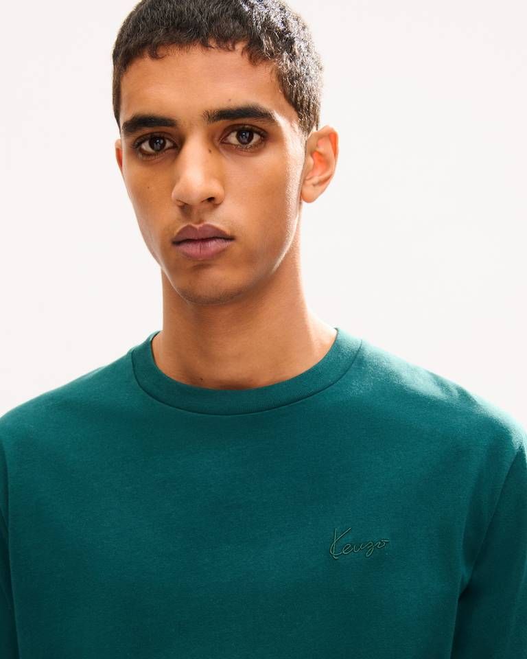 Áo thun cotton thêu KENZO Signature ngực trái