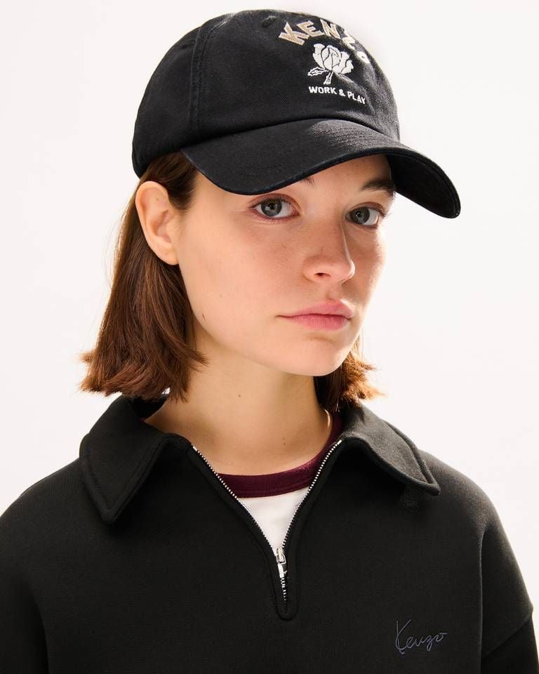 Mũ trucker cotton KENZO Work And Play họa tiết hoa hồng