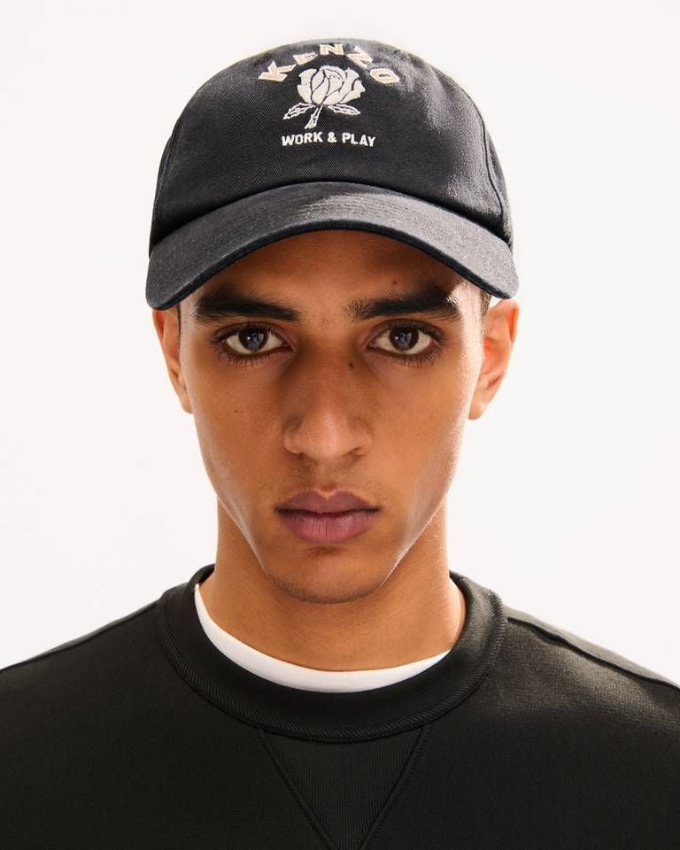 Mũ trucker cotton KENZO Work And Play họa tiết hoa hồng