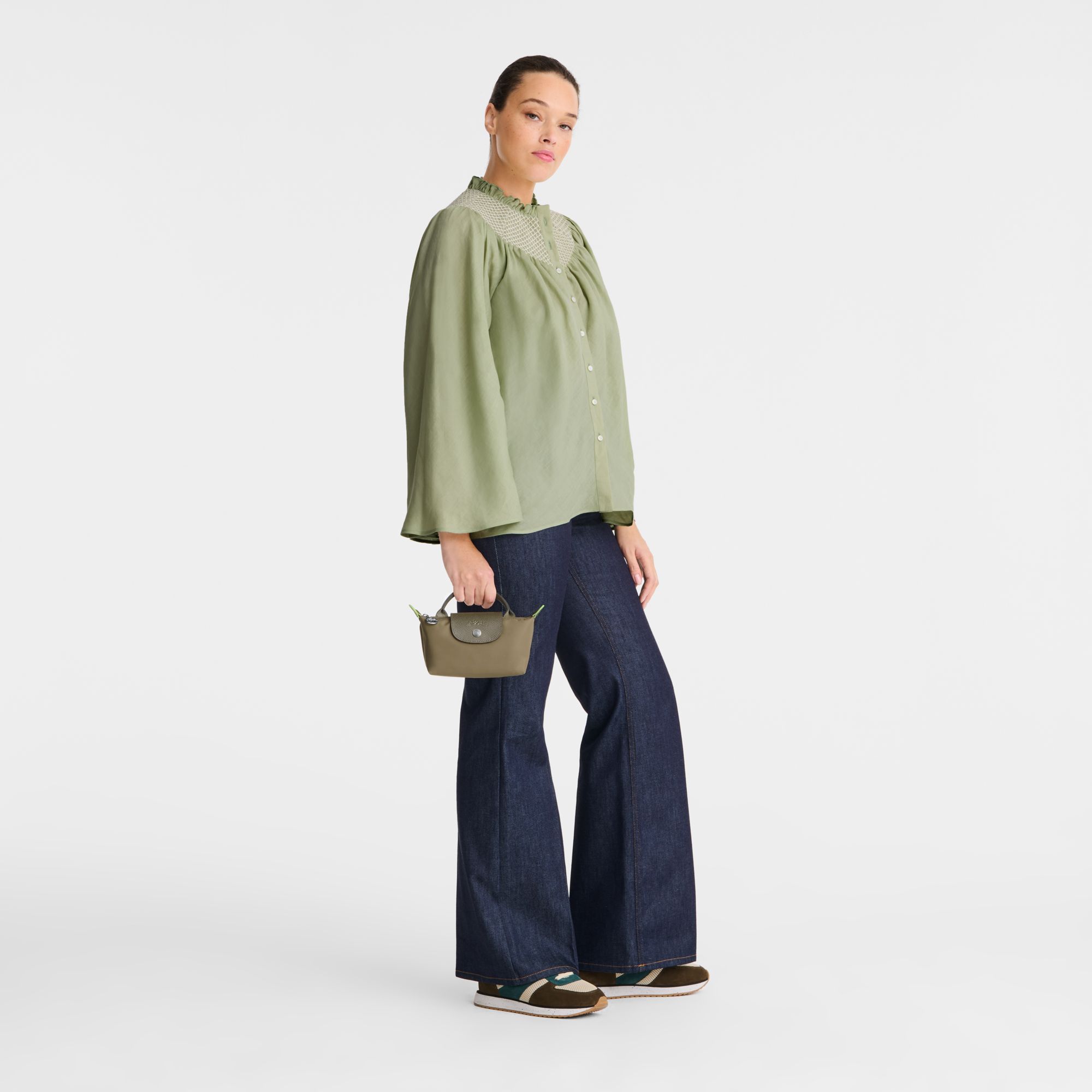 Túi mini Le Pliage Green có quai xách