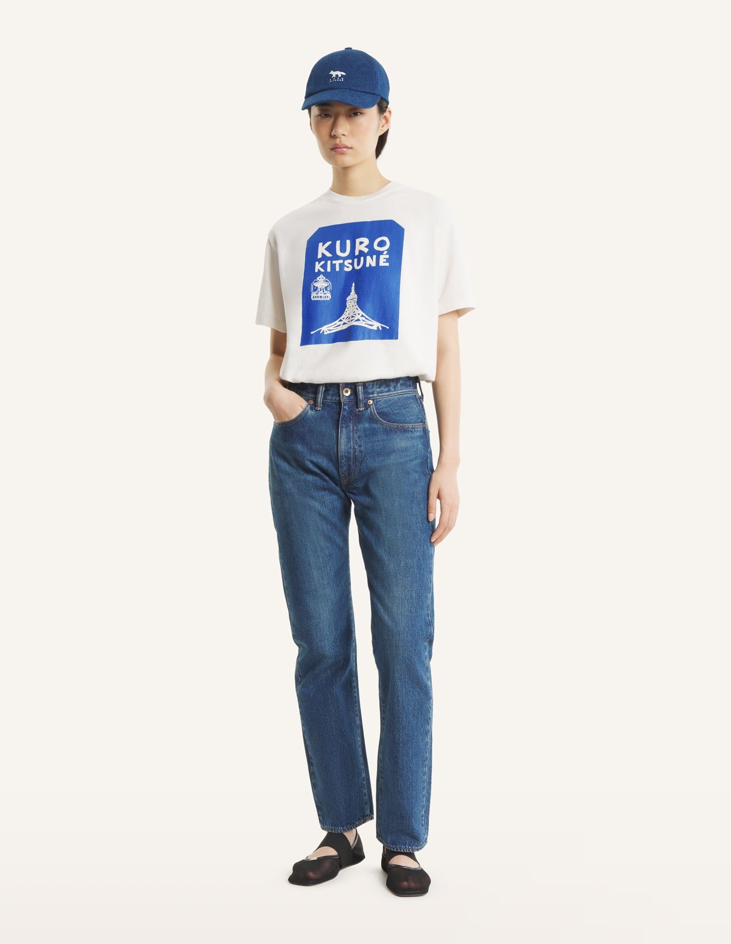 Quần jeans unisex MAISON KITSUNE x KURO Selvedge Voyage