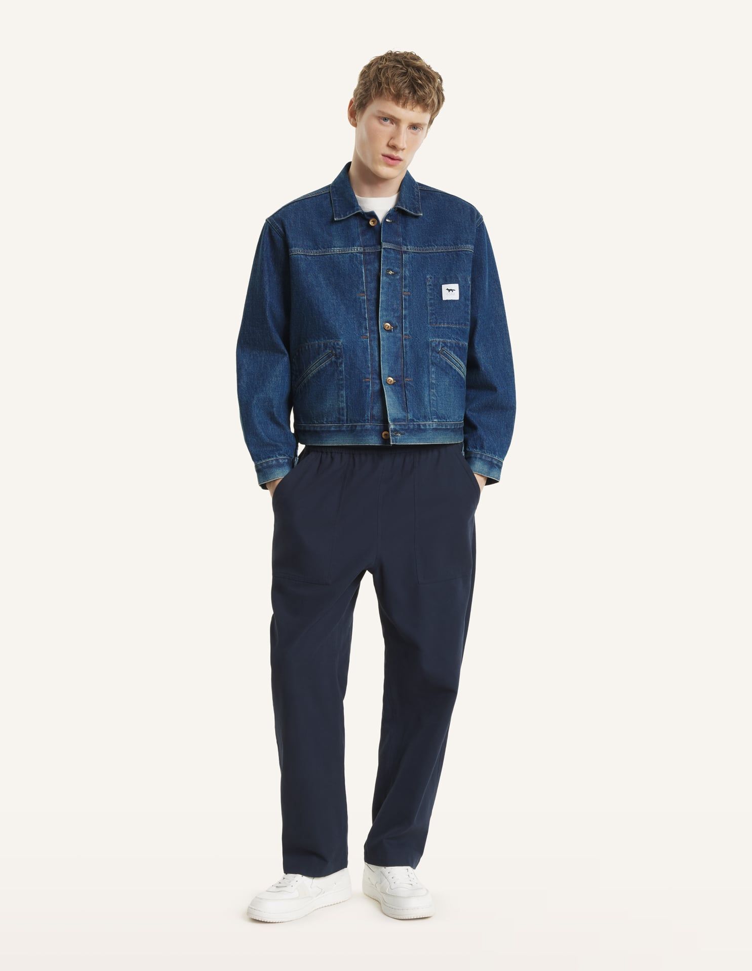 Áo khoác unisex denim MAISON KITSUNE x KURO Selvedge Voyage