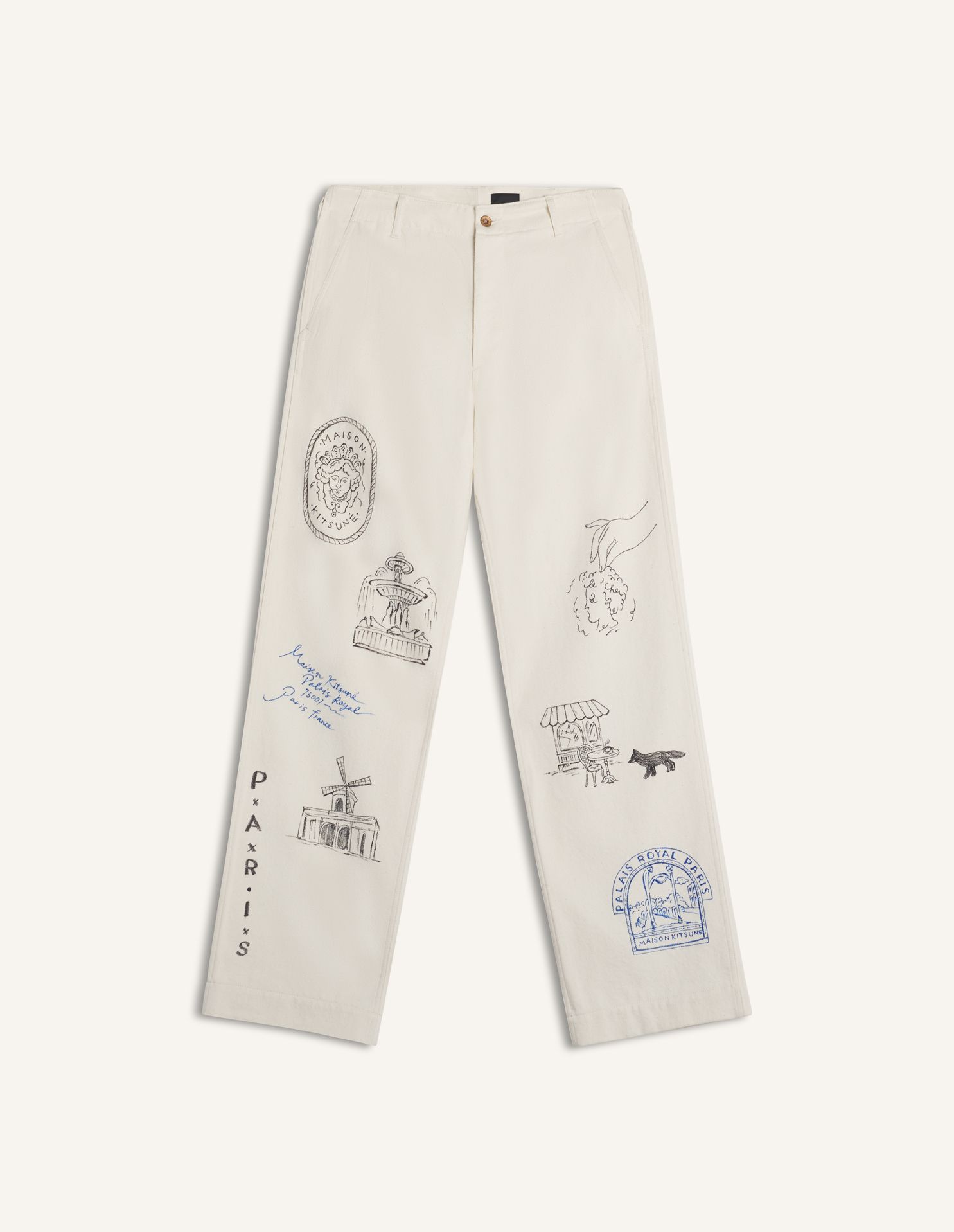 Maison Kitsuné - Quần dài unisex MAISON KITSUNE X KURO Handwritten Postcard