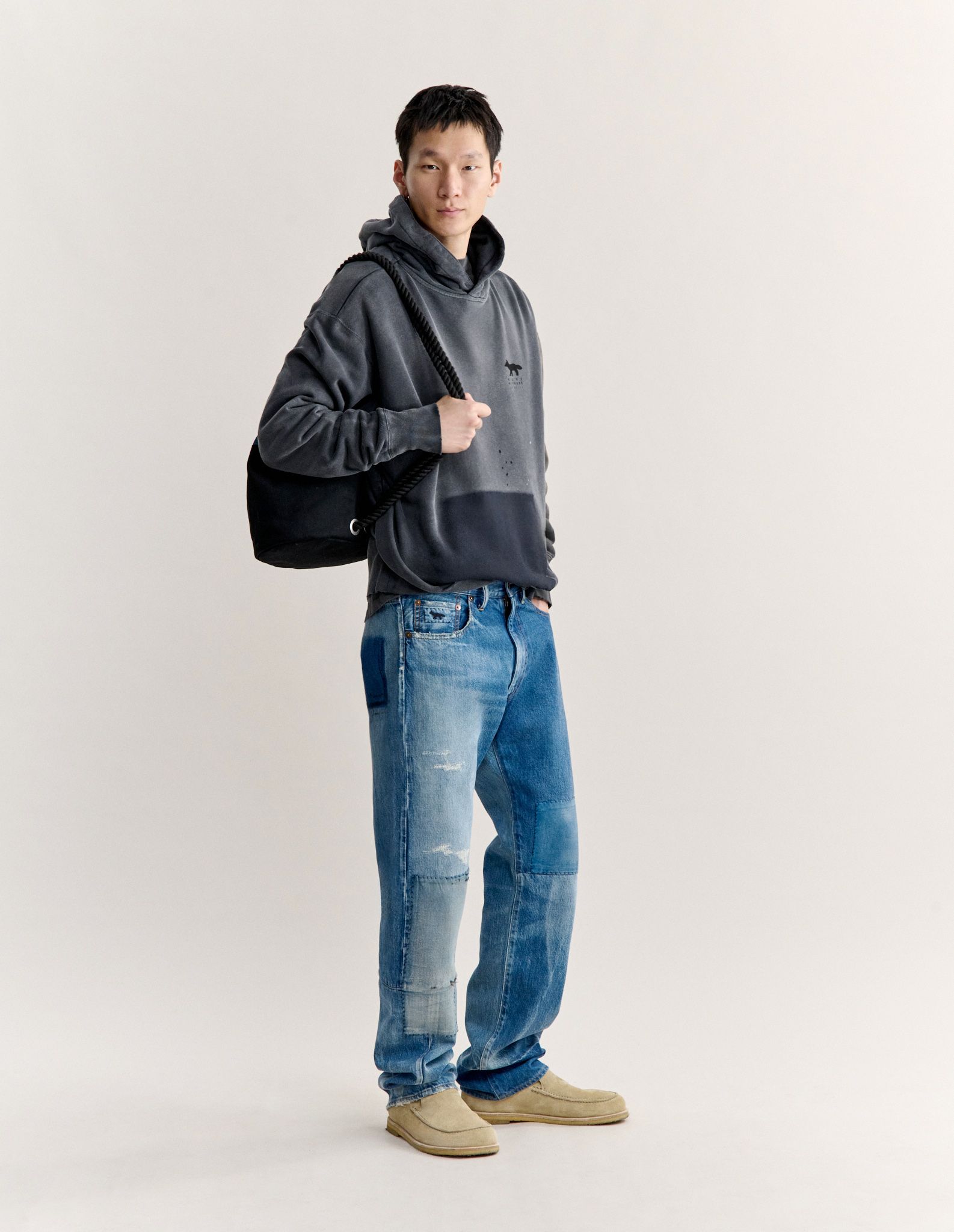 Áo hoodie Maison Kitsuné x Kuro Patchworked Fox