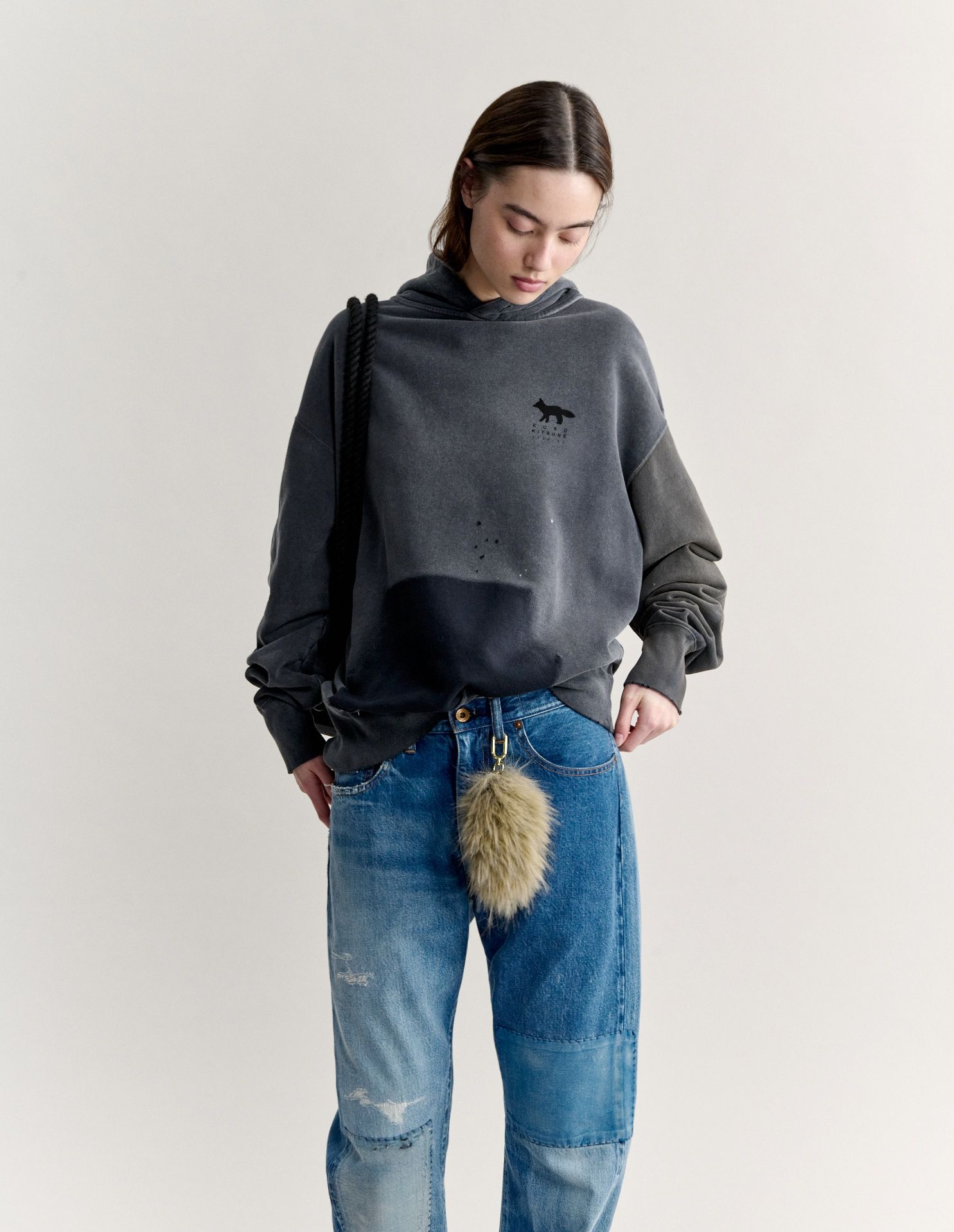 Áo hoodie Maison Kitsuné x Kuro Patchworked Fox