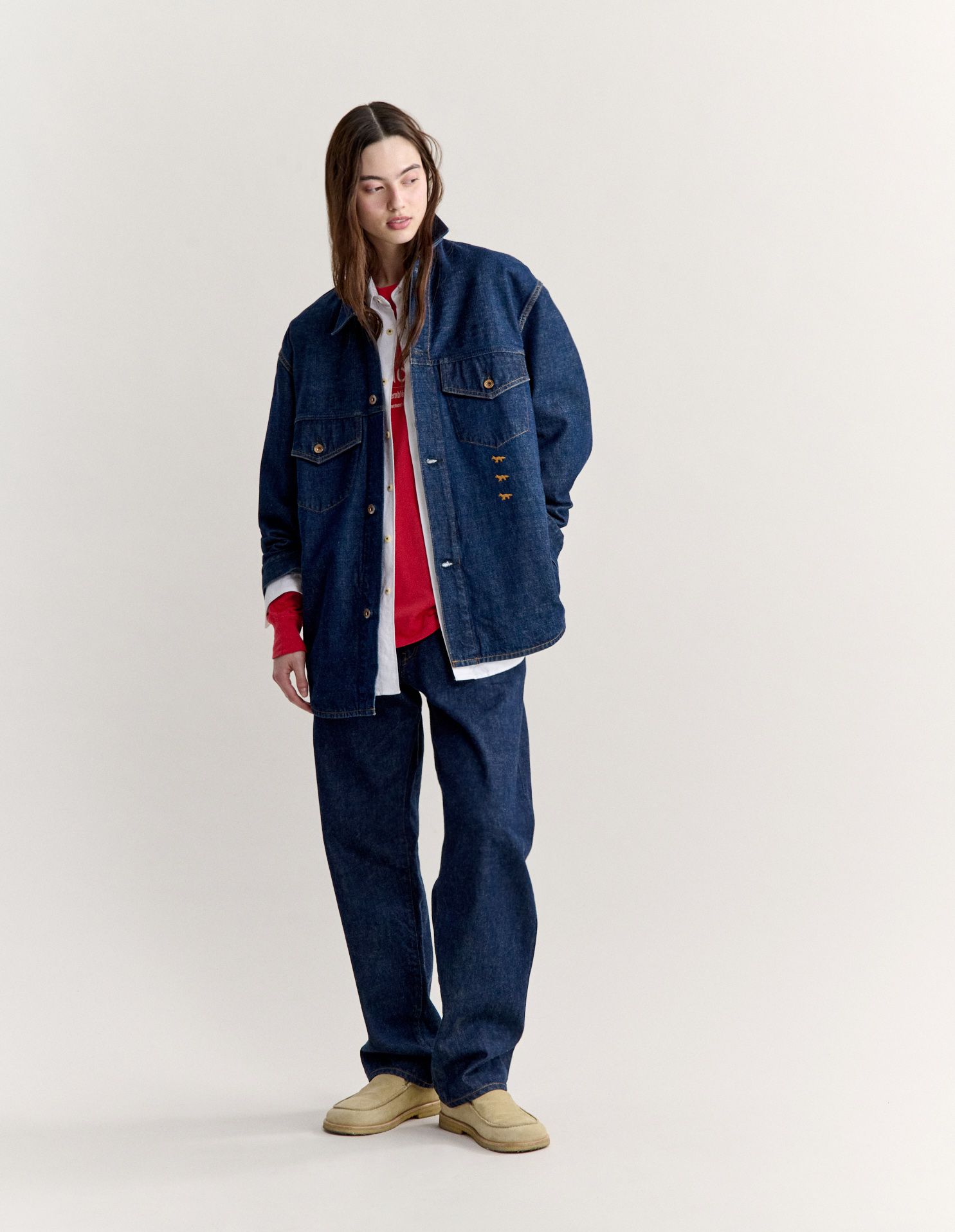 Áo khoác denim Maison Kitsuné x Kuro