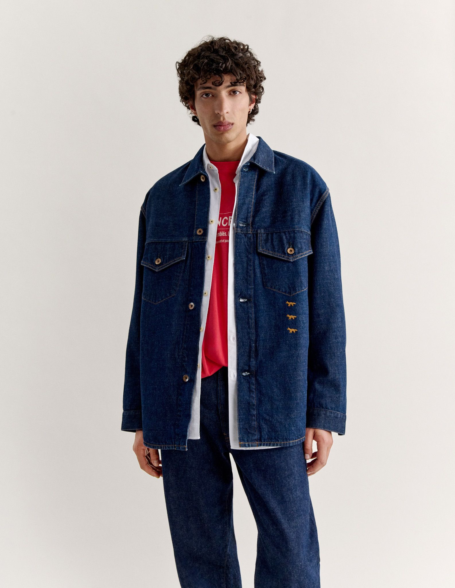 Áo khoác denim Maison Kitsuné x Kuro