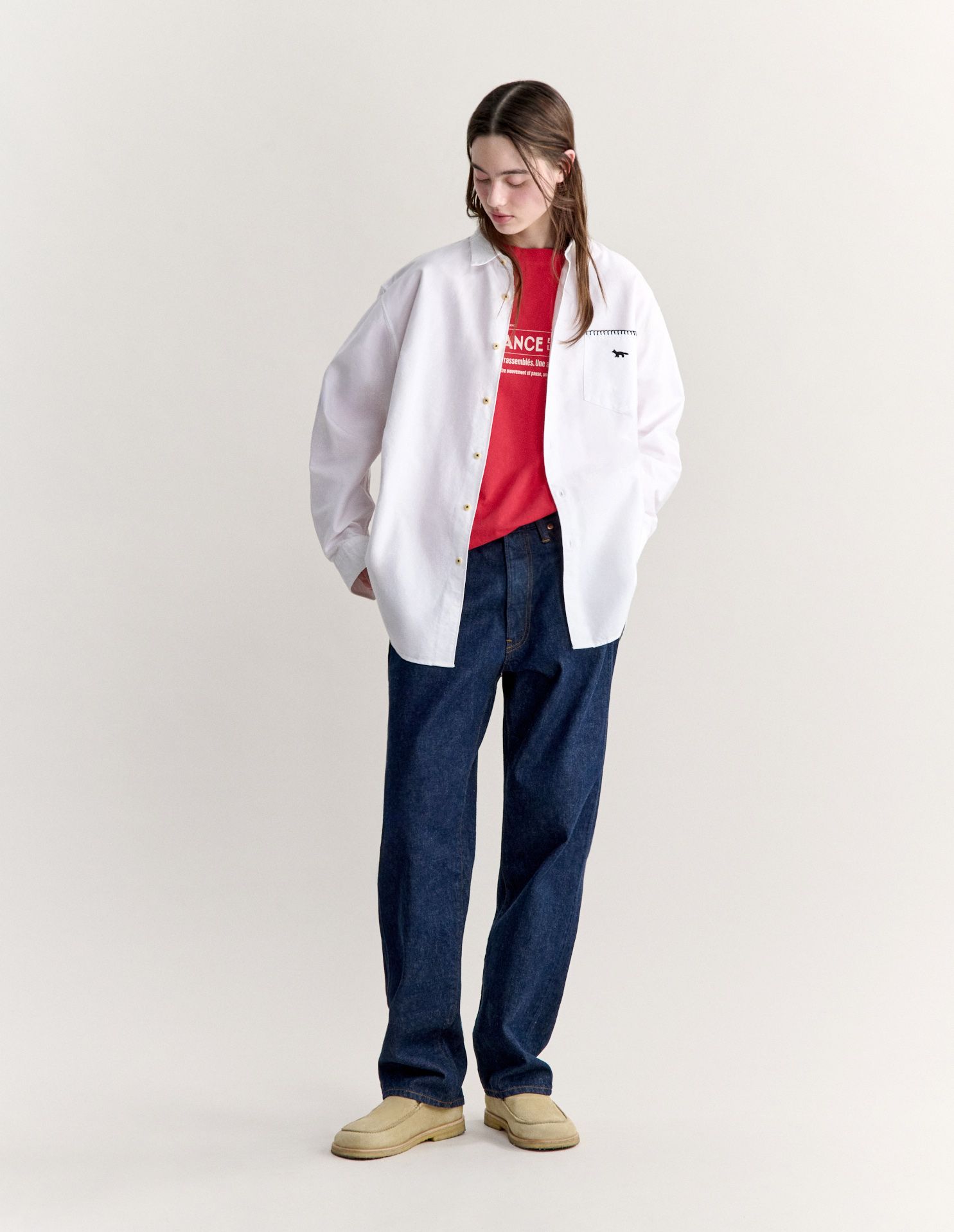 Áo sơ mi Oxford Maison Kitsuné x Kuro