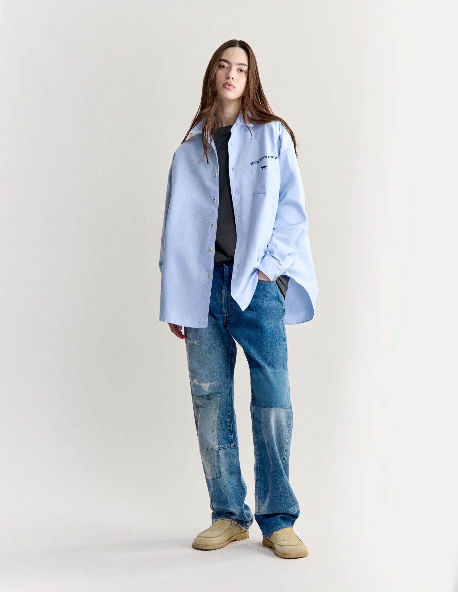 Áo sơ mi Oxford Maison Kitsuné x Kuro