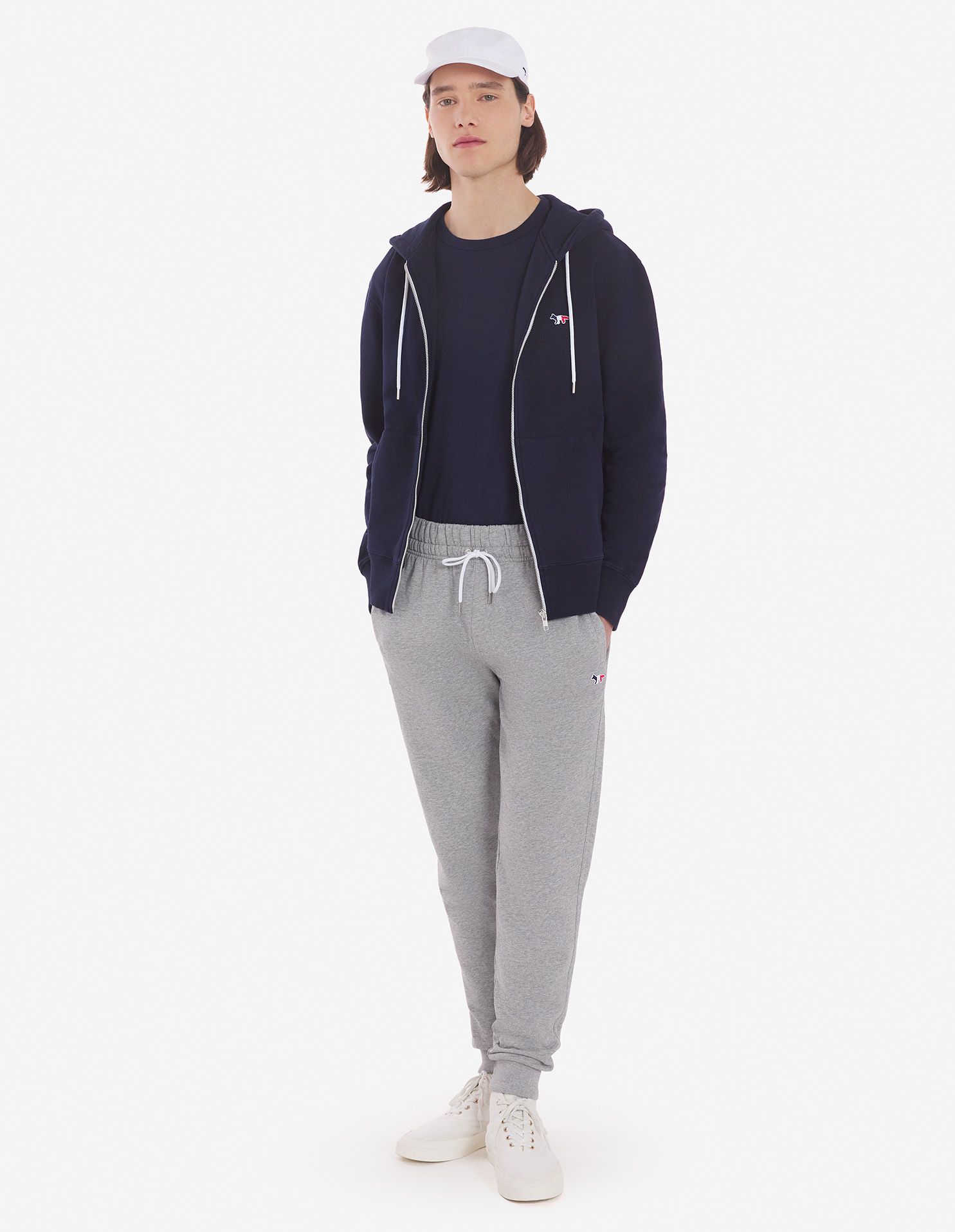 Maison Kitsuné - Áo hoodie khoá kéo Tricolor Fox dáng Classic