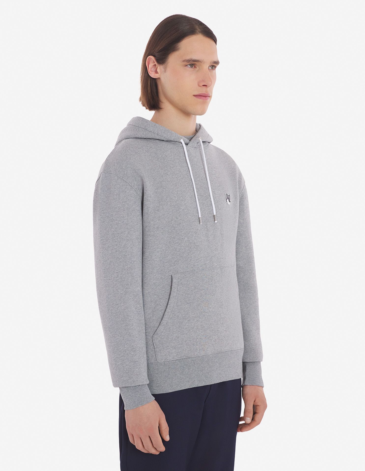 Maison Kitsuné - Áo hoodie Grey Fox Head dáng Classic