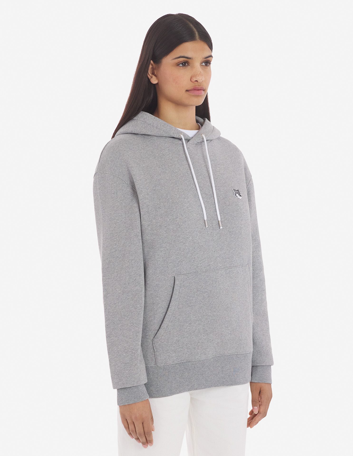 Maison Kitsuné - Áo hoodie Grey Fox Head dáng Classic