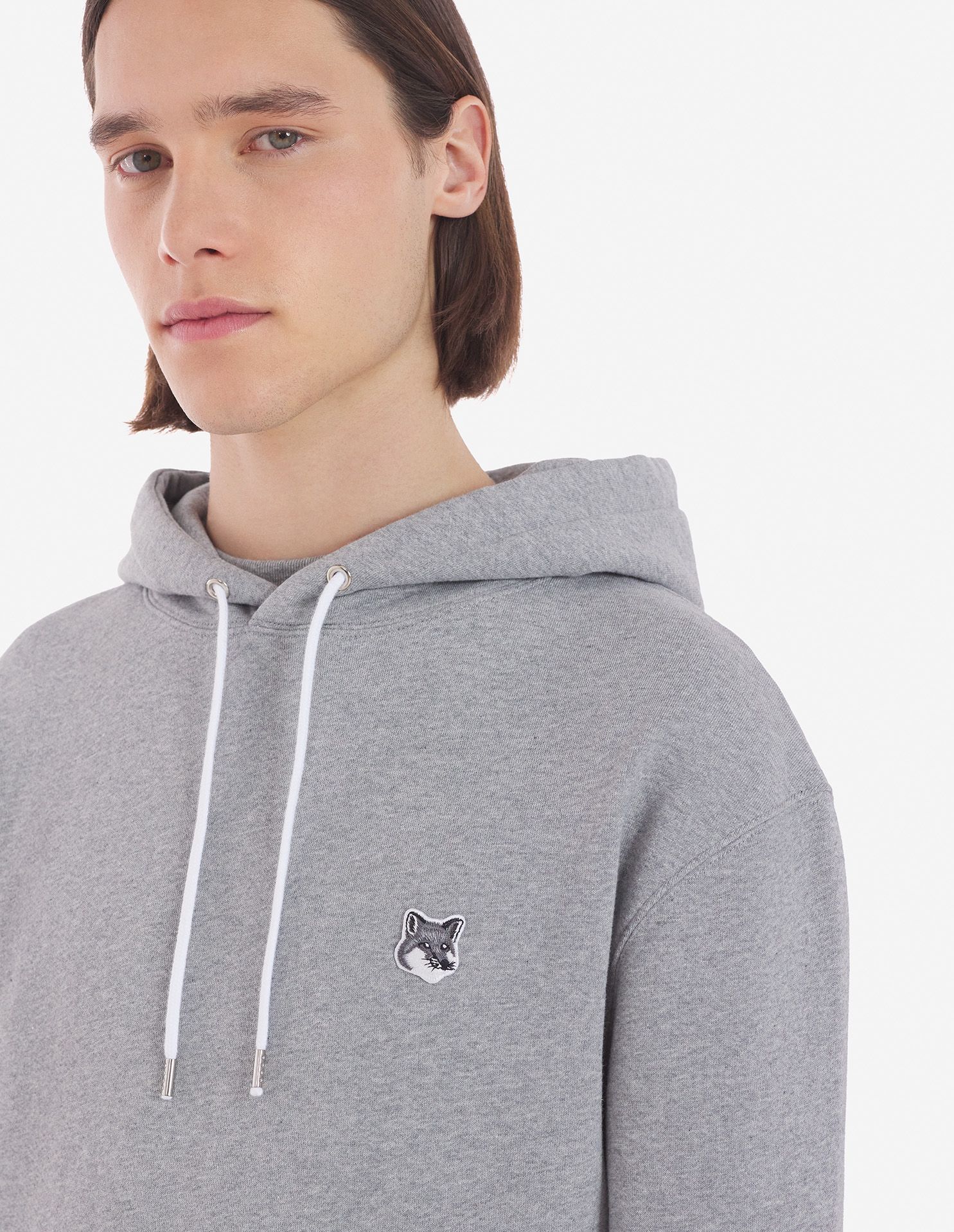 Maison Kitsuné - Áo hoodie Grey Fox Head dáng Classic