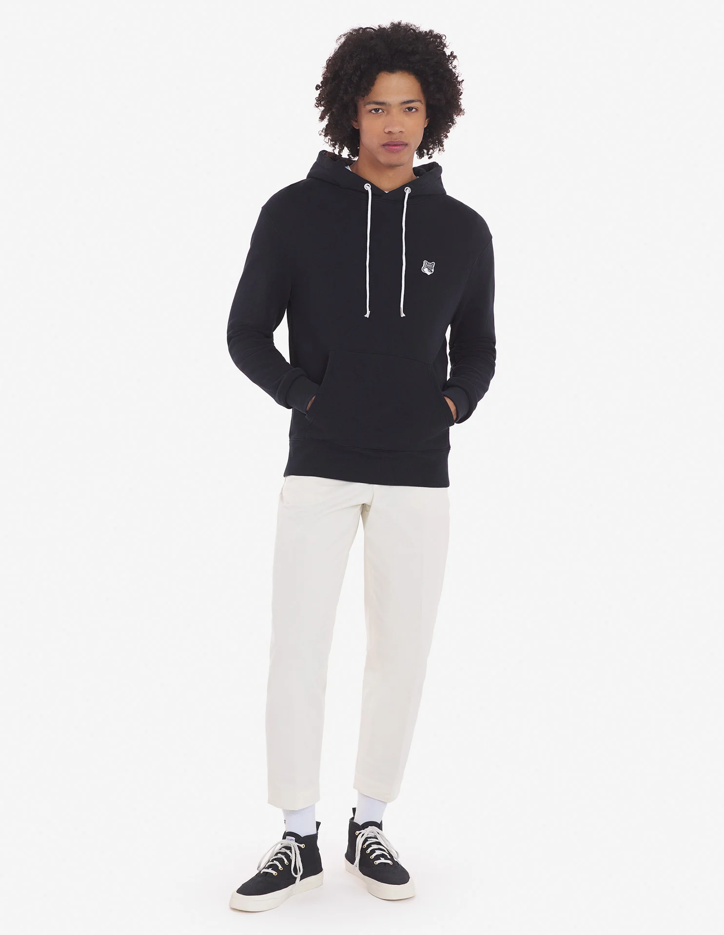 Maison Kitsuné - Áo hoodie Grey Fox Head dáng Classic