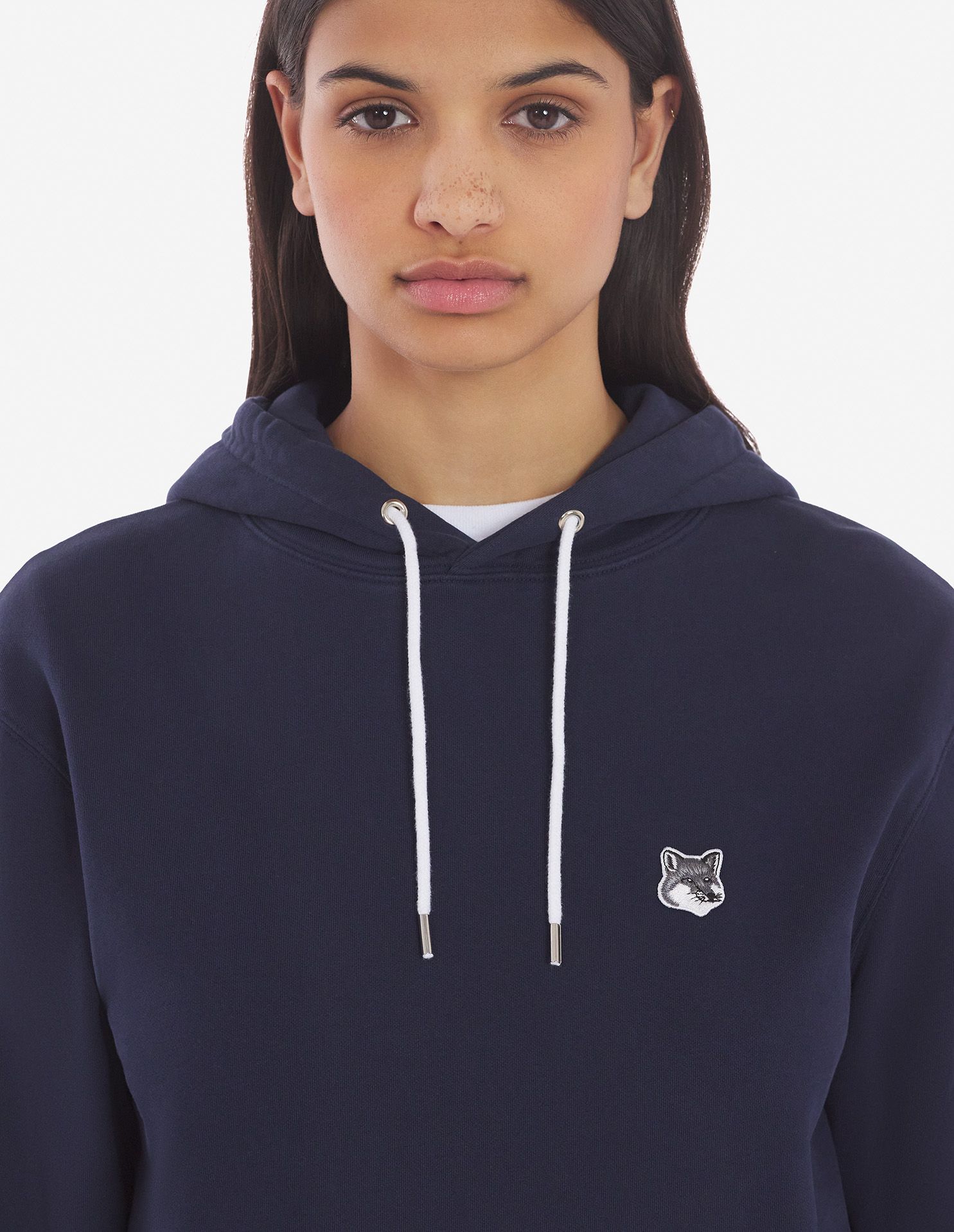 Maison Kitsuné - Áo hoodie Grey Fox Head dáng Classic