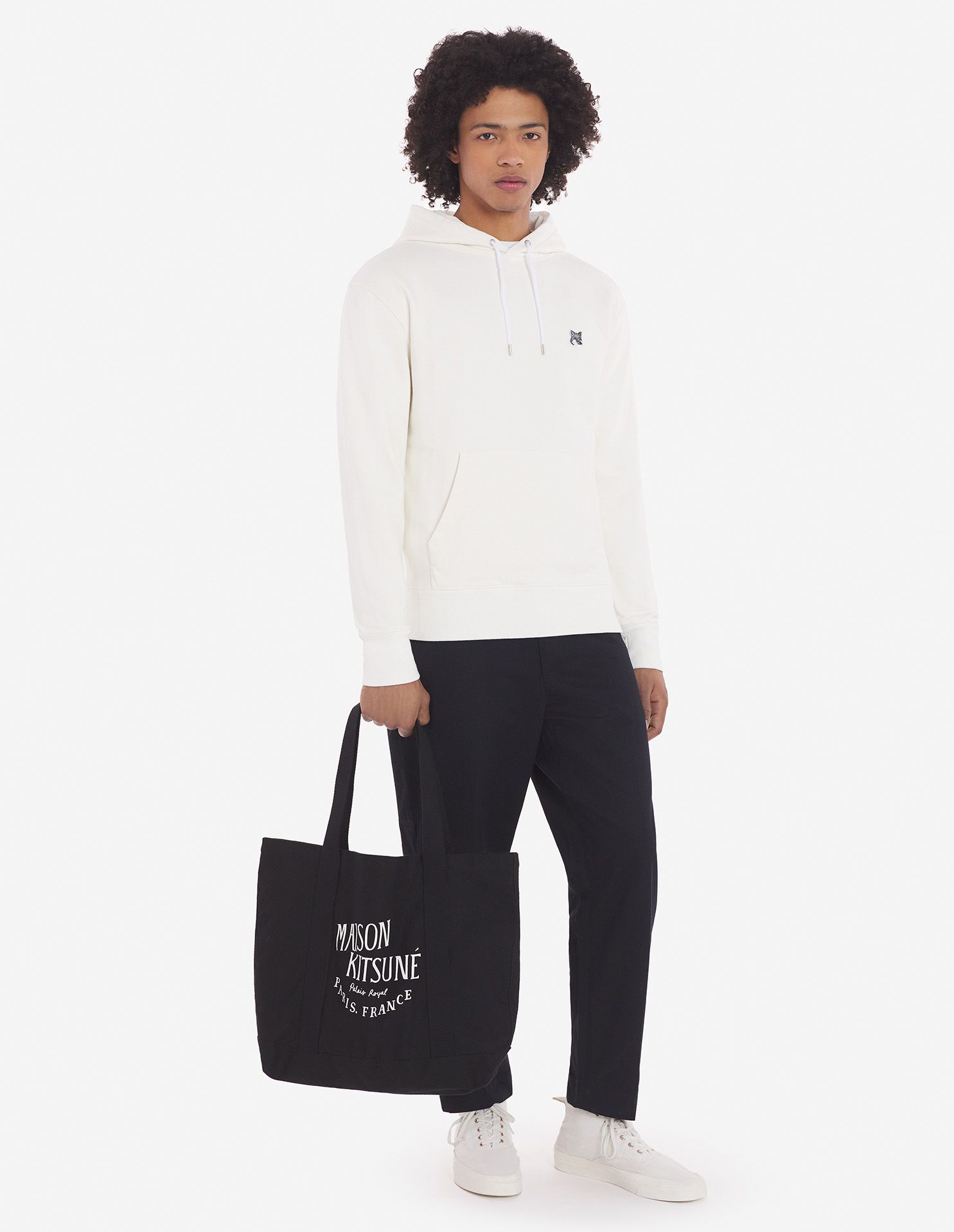 Maison Kitsuné - Áo hoodie Grey Fox Head dáng Classic