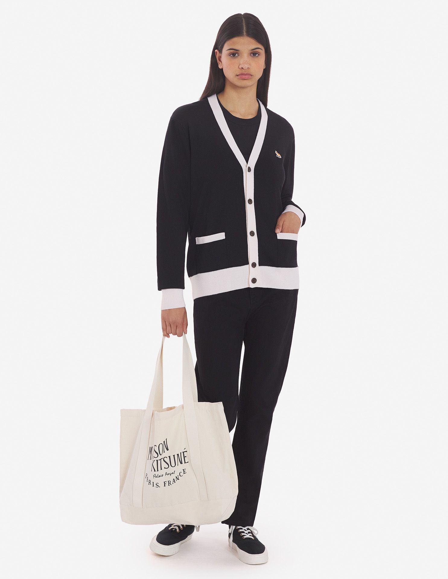Maison Kitsuné - Áo cardigan Baby Fox dáng Classic