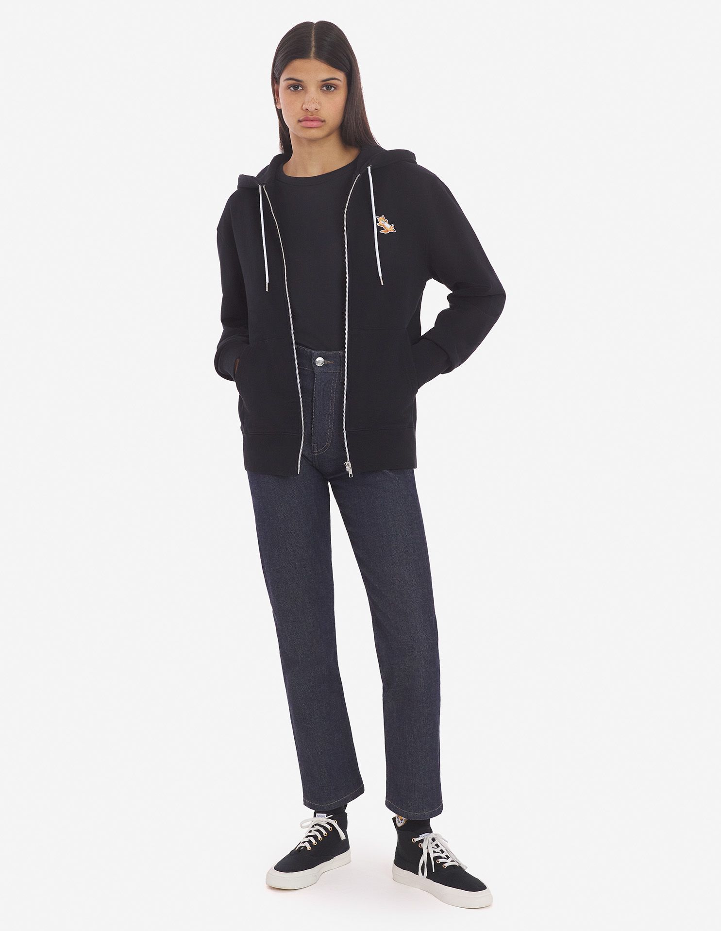 Maison Kitsuné - Áo hoodie khoá kéo Chillax Fox dáng Classic