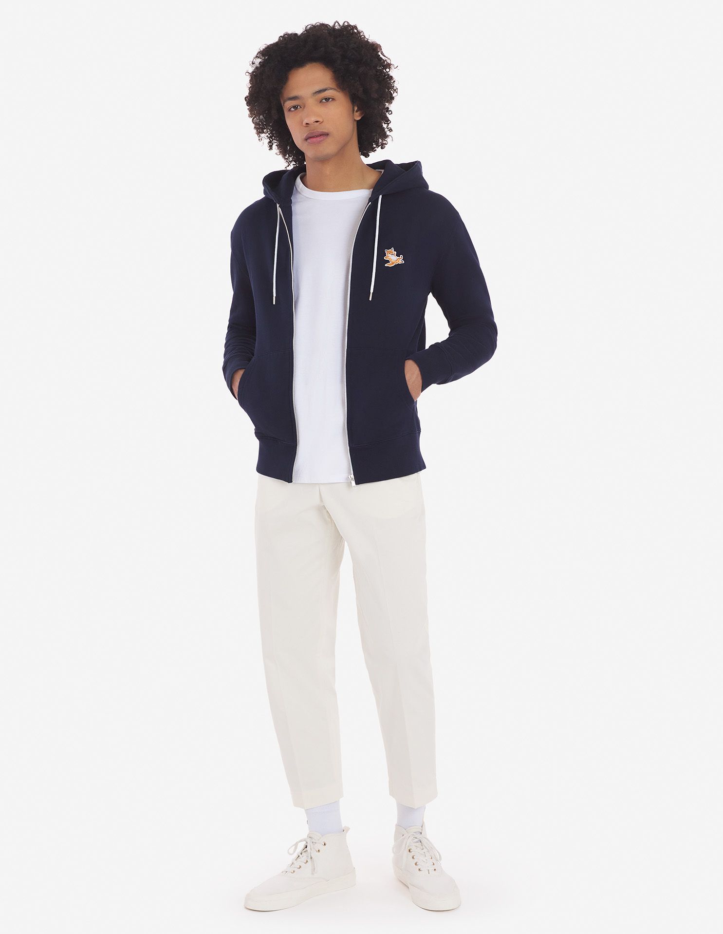 Maison Kitsuné - Áo hoodie khoá kéo Chillax Fox dáng Classic