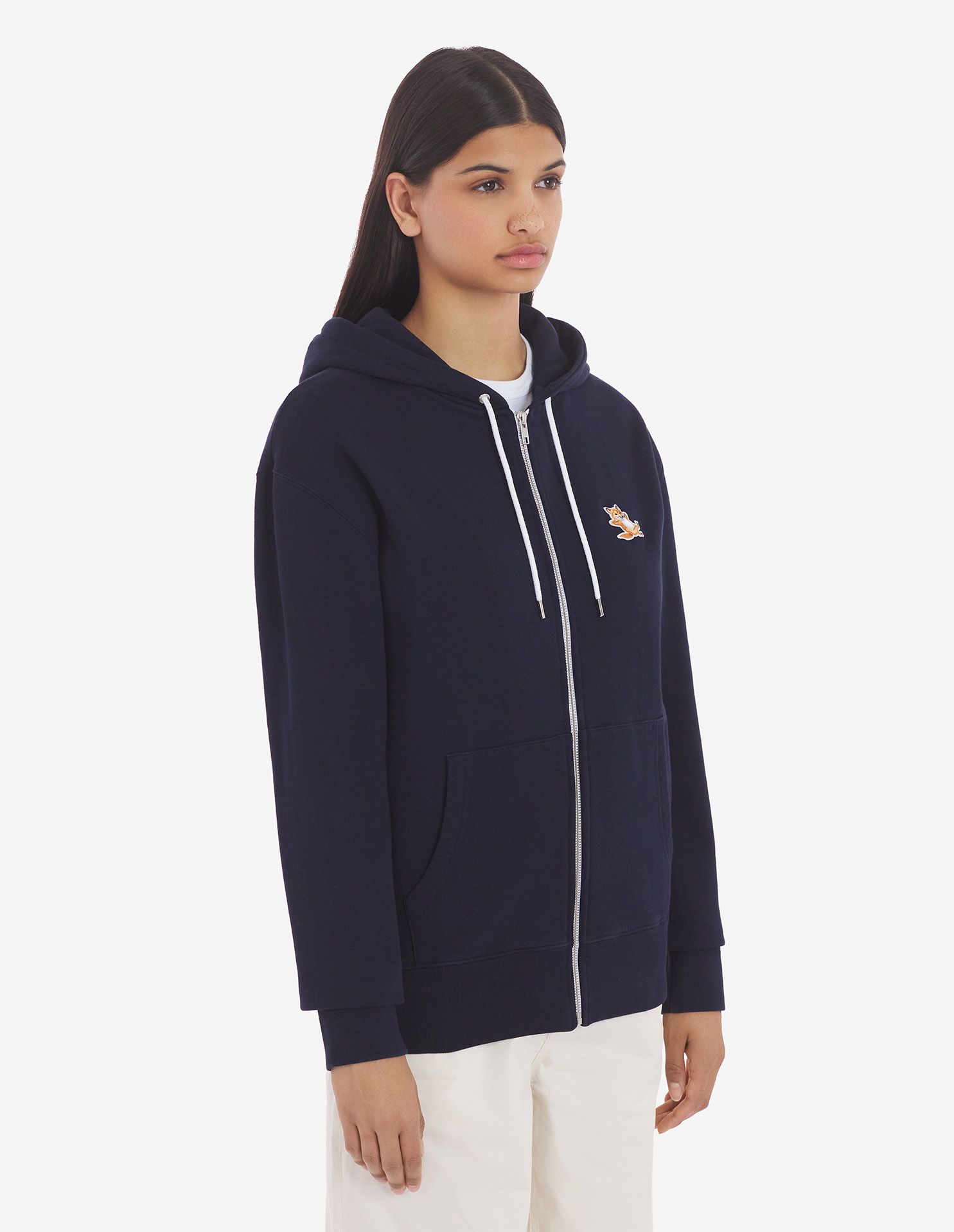 Maison Kitsuné - Áo hoodie khoá kéo Chillax Fox dáng Classic