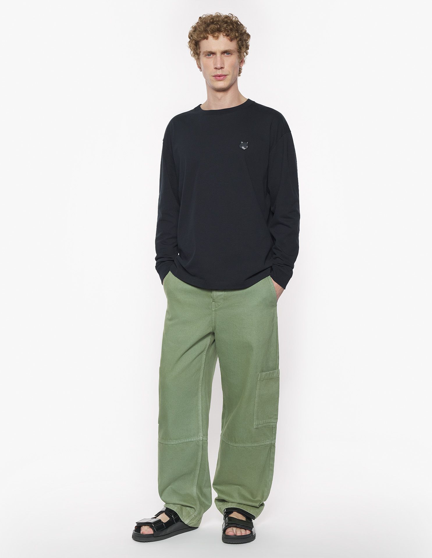 Maison Kitsuné - Áo thun Tonal Fox Head dài tay dáng Comfort