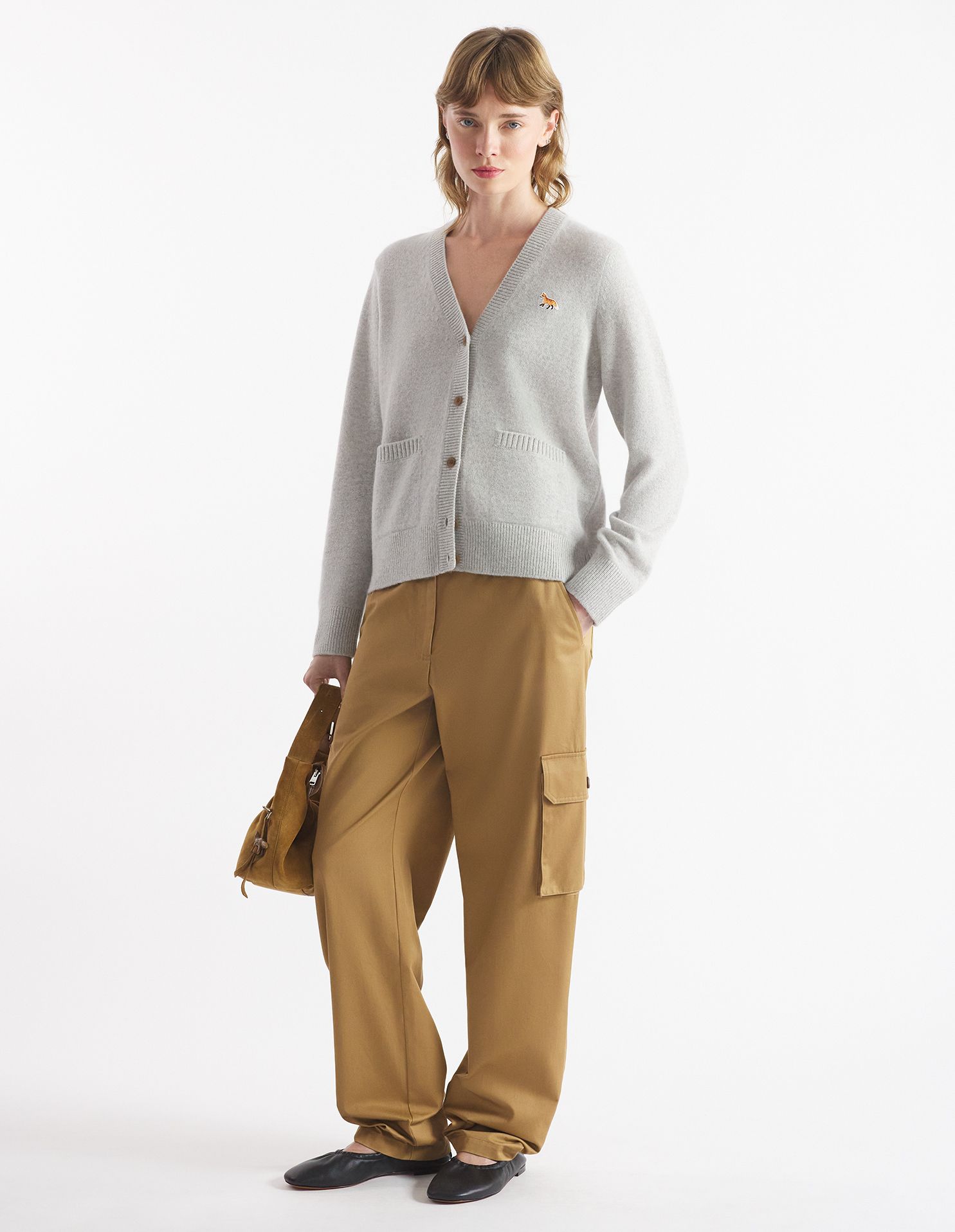 Maison Kitsuné - Áo cardigan Baby Fox dáng Boxy