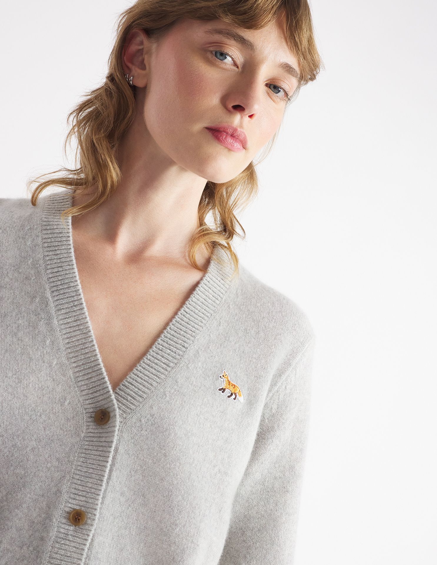 Maison Kitsuné - Áo cardigan Baby Fox dáng Boxy