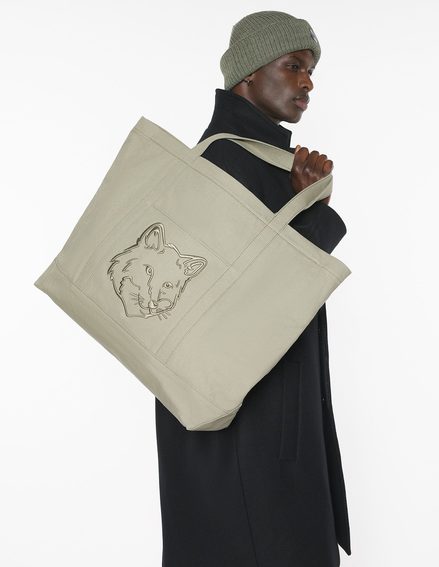 Maison Kitsuné - Túi tote Fox Head XL