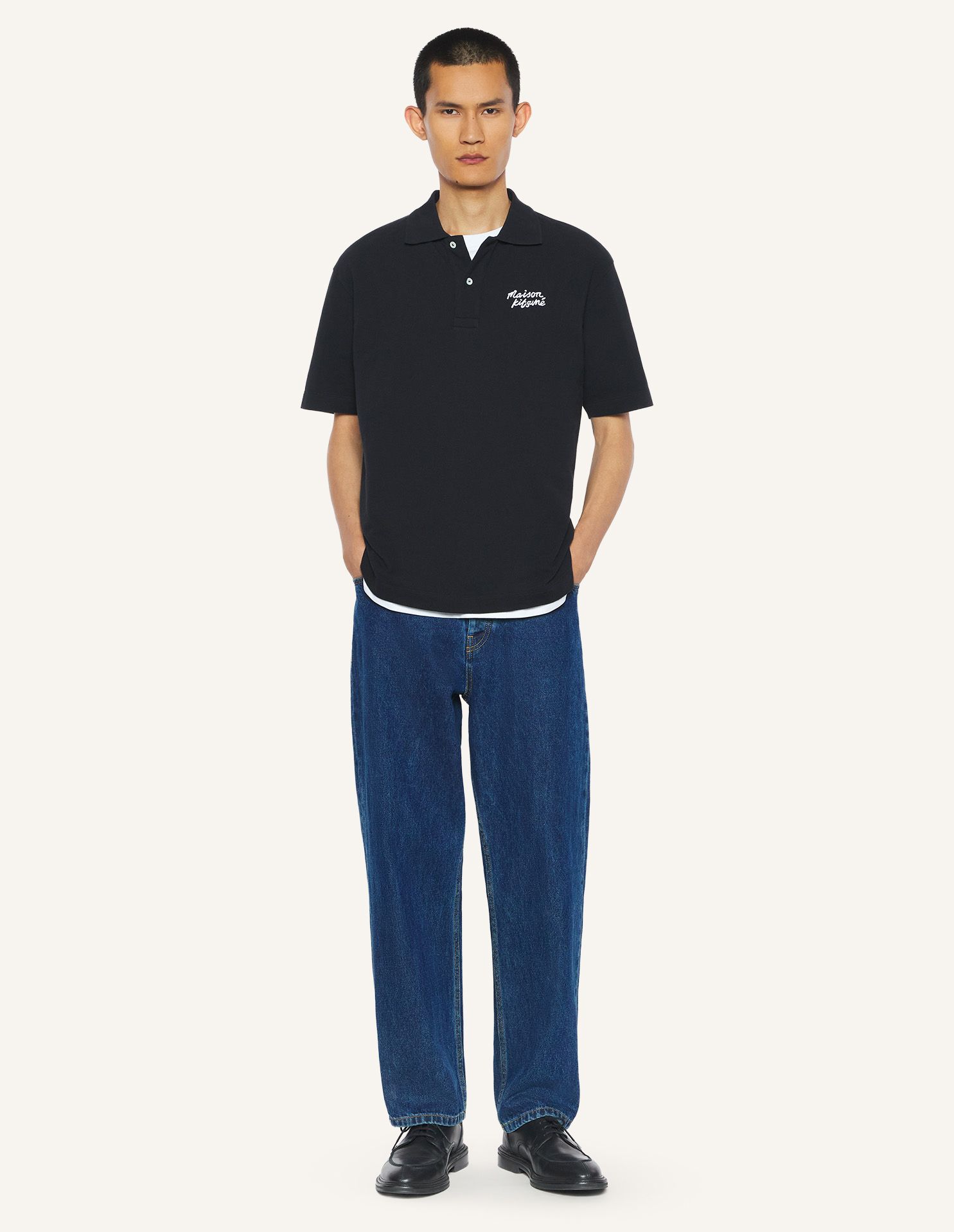 Áo Polo nam Maison Kitsuné Handwriting dáng Comfort