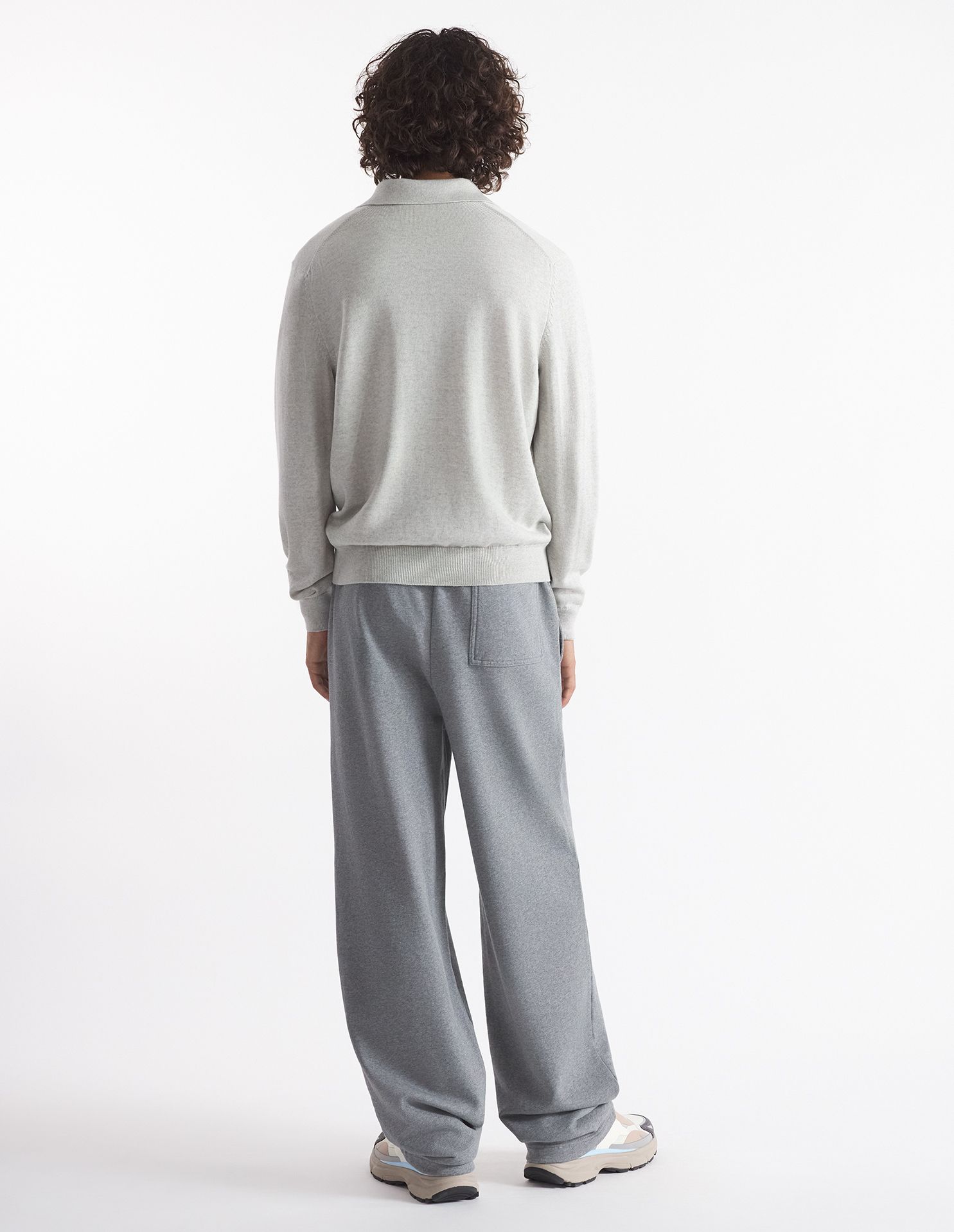 Maison Kitsuné - Áo polo len dài tay Bold Fox Head dáng Regular