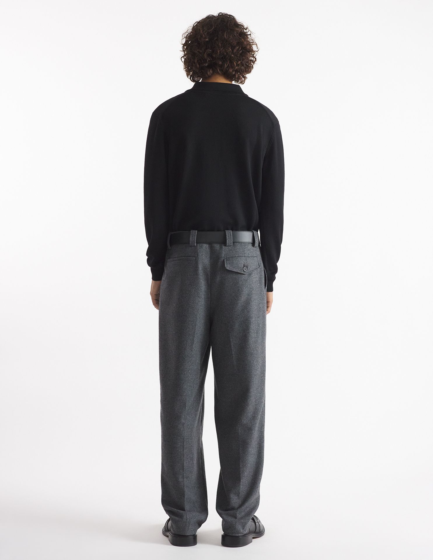 Maison Kitsuné - Áo polo len dài tay Bold Fox Head dáng Regular