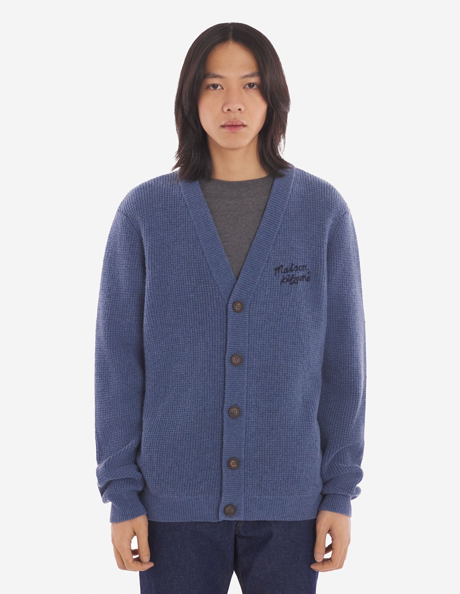 Áo cardigan Maison Kitsune Handwriting dáng Comfort