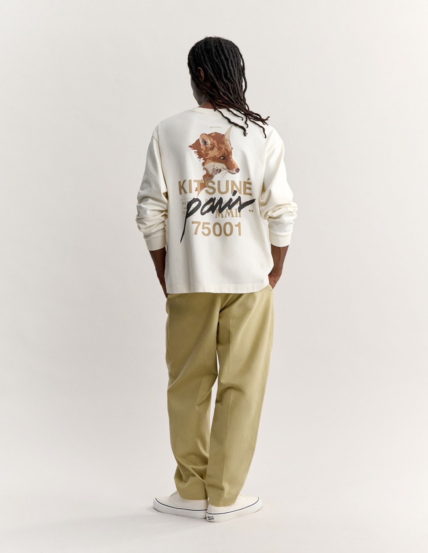 Áo thun dài tay nam MMII Fox Head dáng oversize