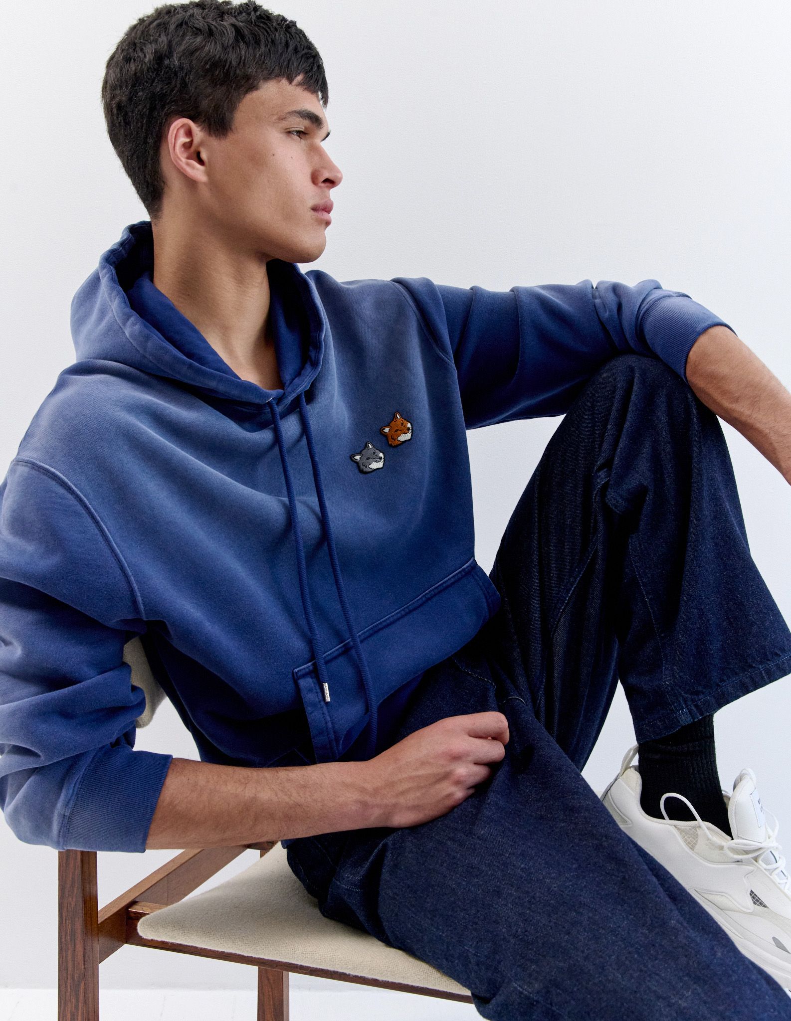 Áo hoodie nam Double Fox Head dáng comfort