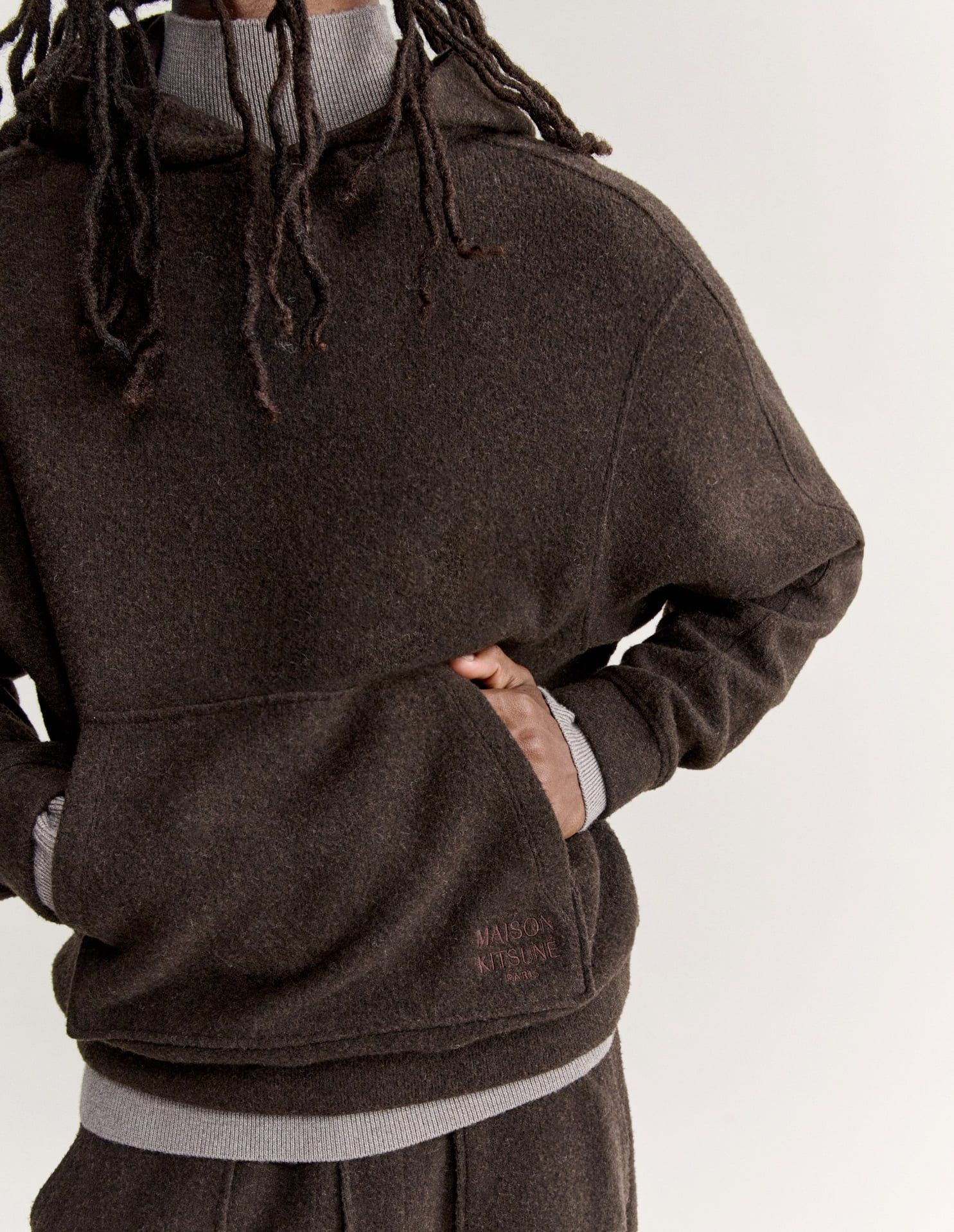 Áo hoodie nam nỉ pha len dáng relaxed