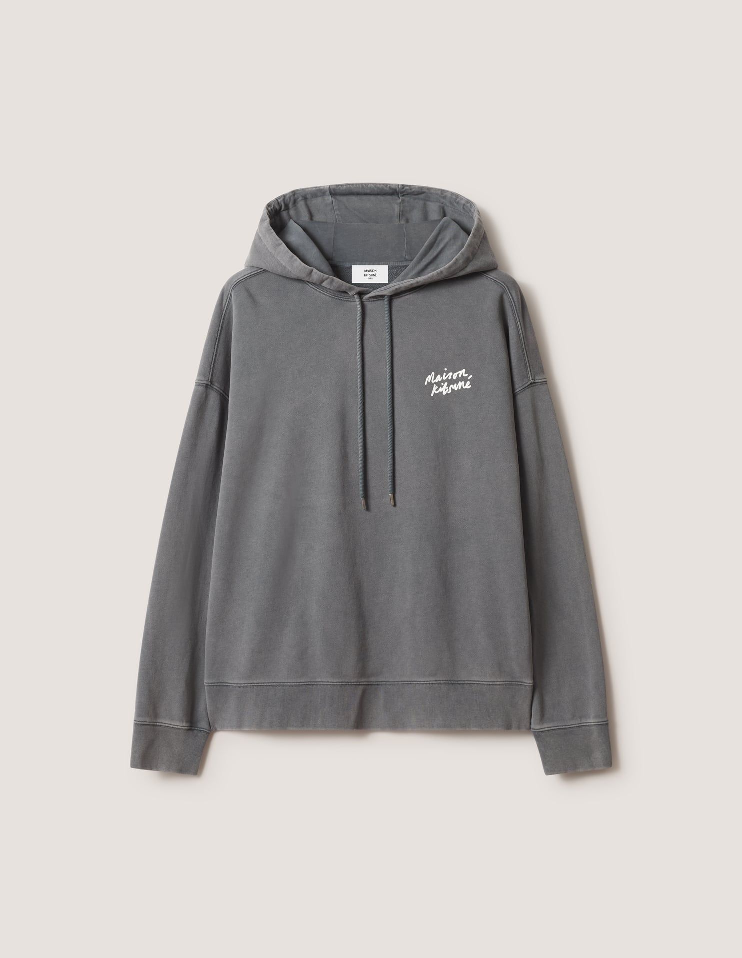Áo hoodie nam Maison Kitsuné Handwriting phai màu dáng oversize