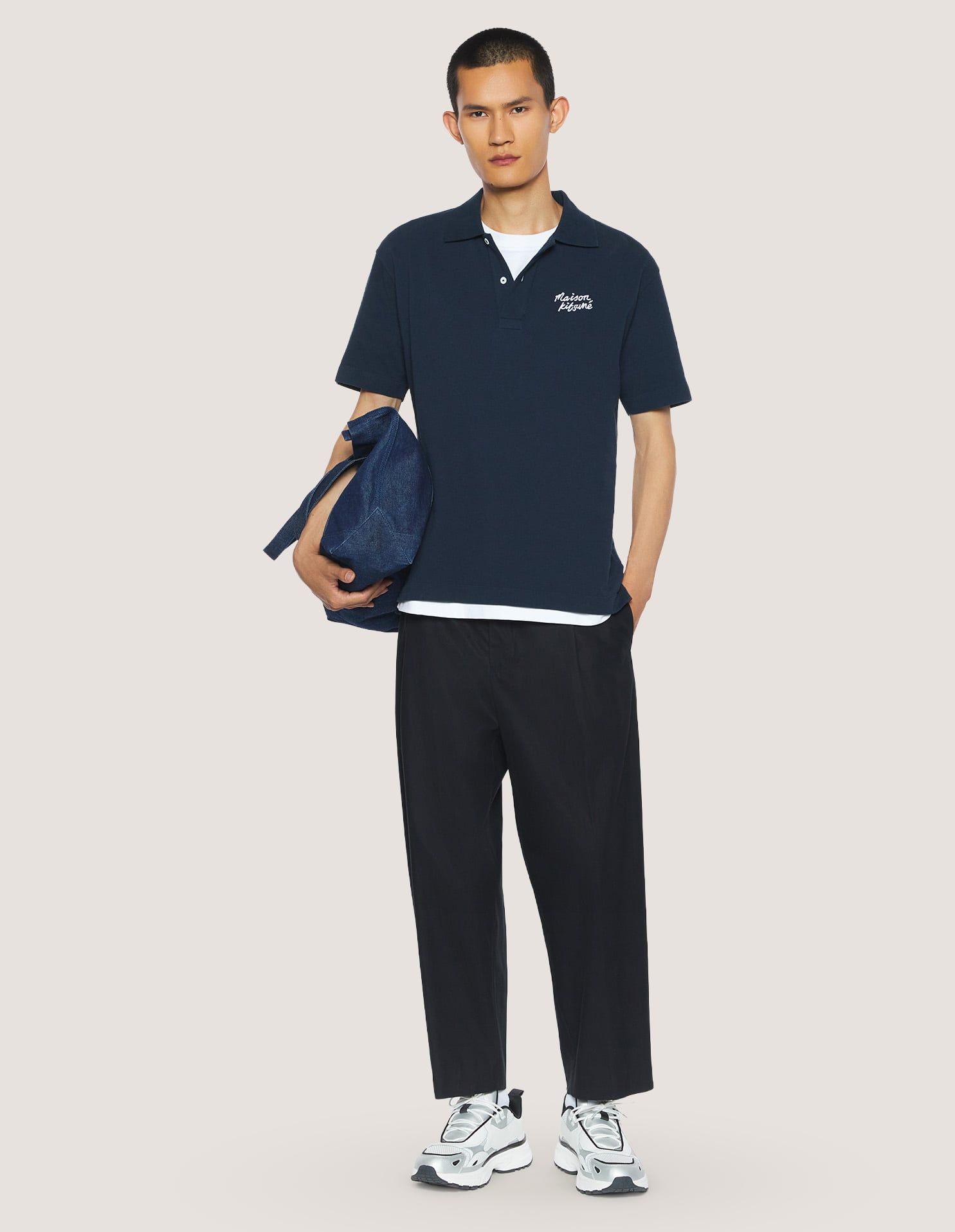 Áo Polo nam Maison Kitsuné Handwriting dáng comfort
