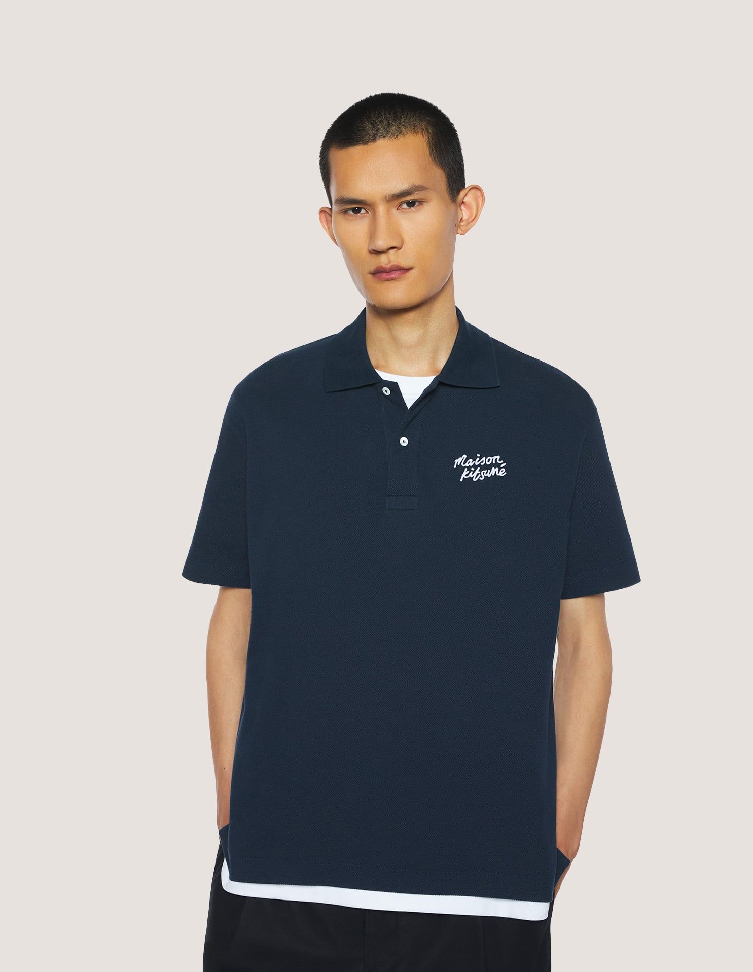 Áo Polo nam Maison Kitsuné Handwriting dáng comfort