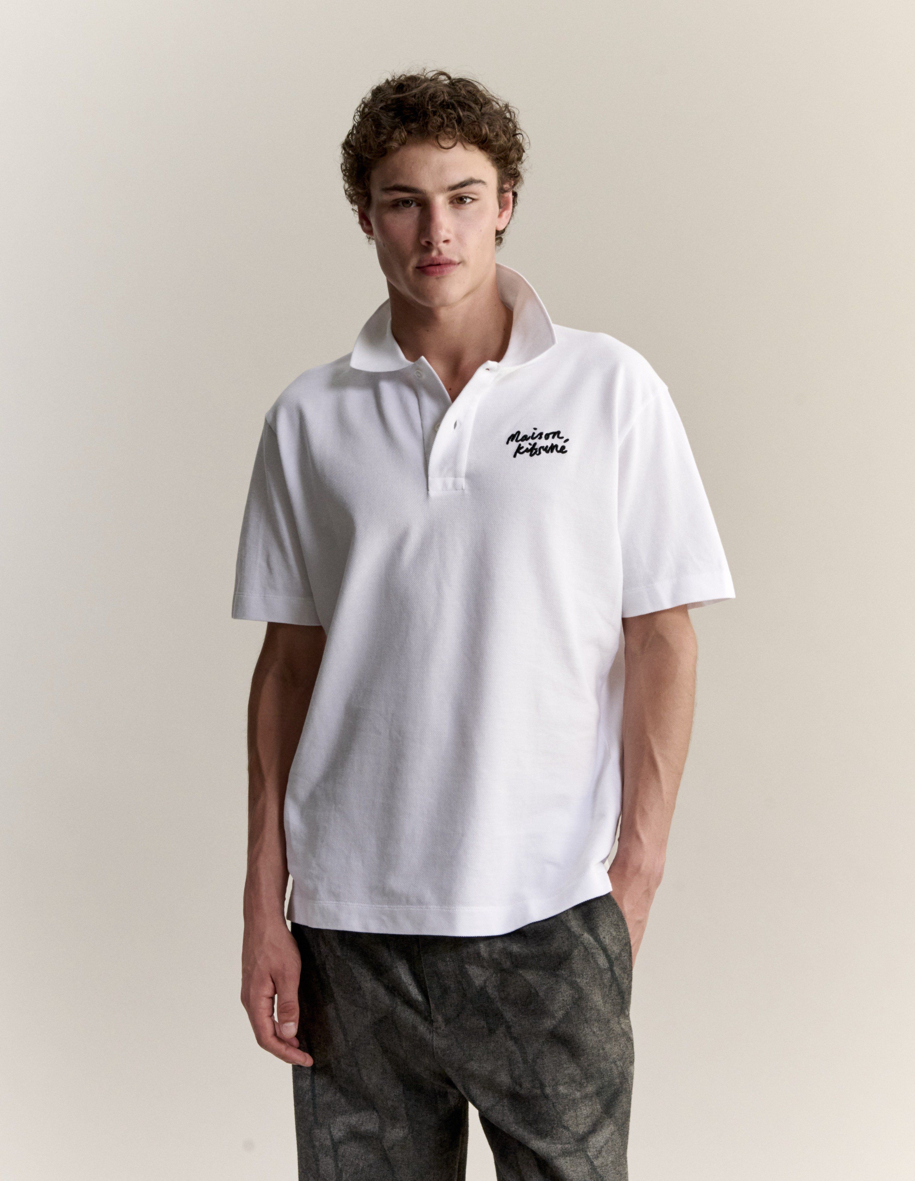 Áo Polo nam Maison Kitsuné Handwriting dáng comfort