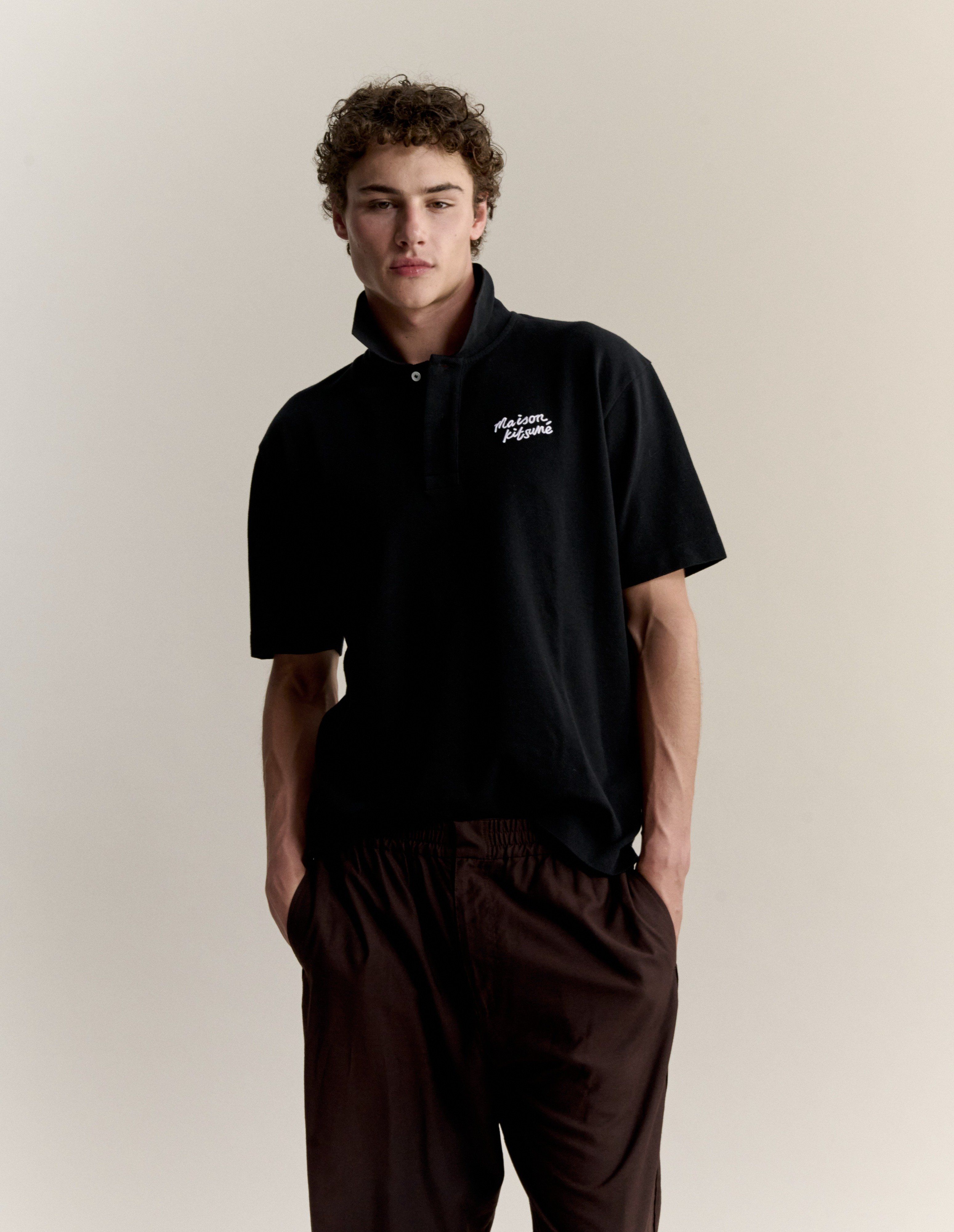 Áo Polo nam Maison Kitsuné Handwriting dáng comfort