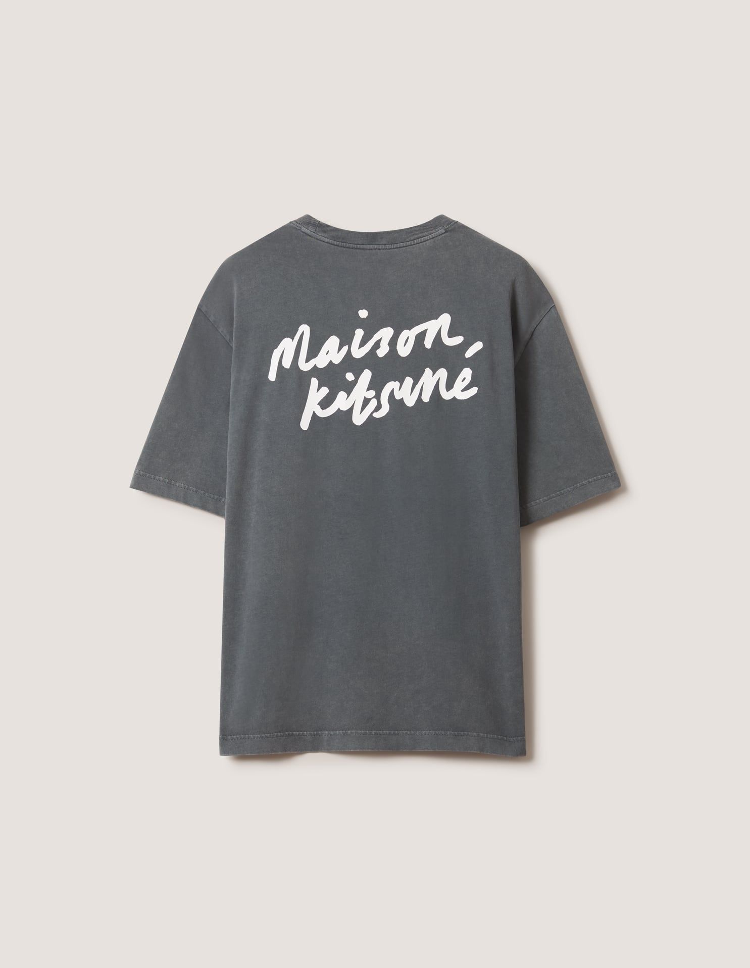 Áo thun nam Maison Kitsuné Handwriting phai màu dáng oversize