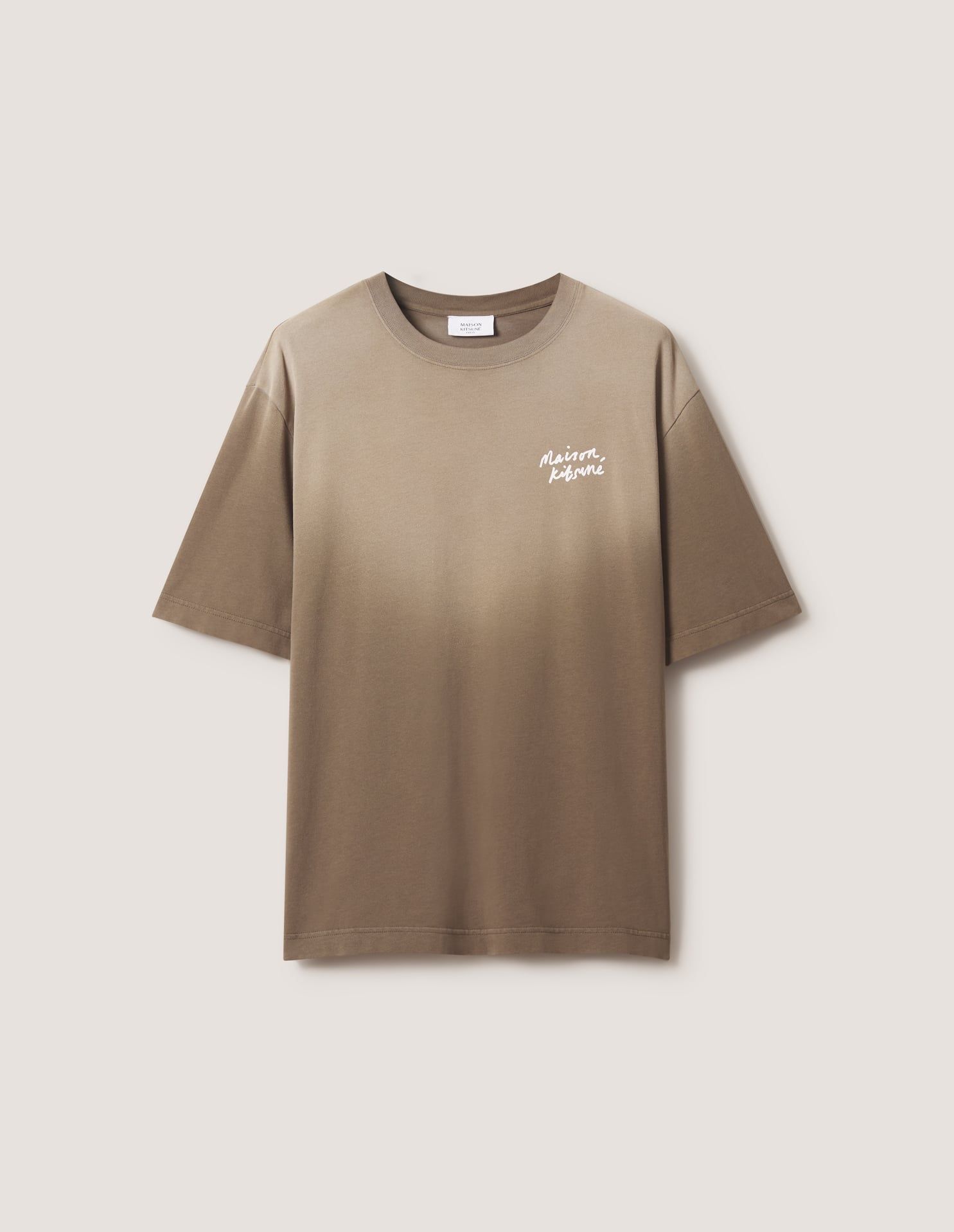 Áo thun nam Maison Kitsuné Handwriting phai màu dáng oversize