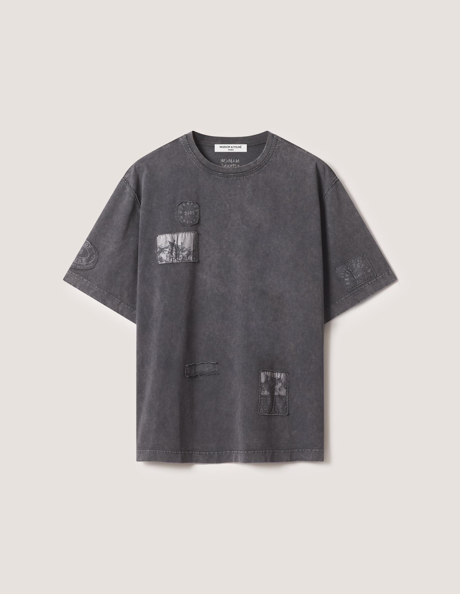 Áo thun nam Shadow Print phai màu dáng oversize